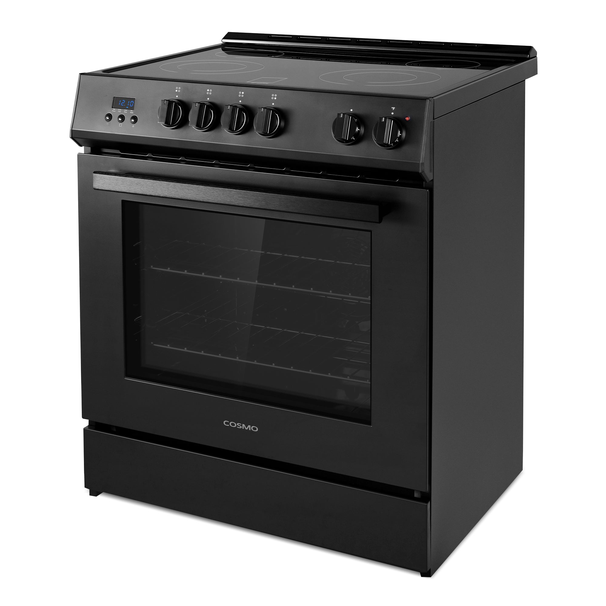 Cosmo Stellar 30 in. 5.0 cu. ft. Black Electric Range with 4 Burners | COS-ERD304K-BK