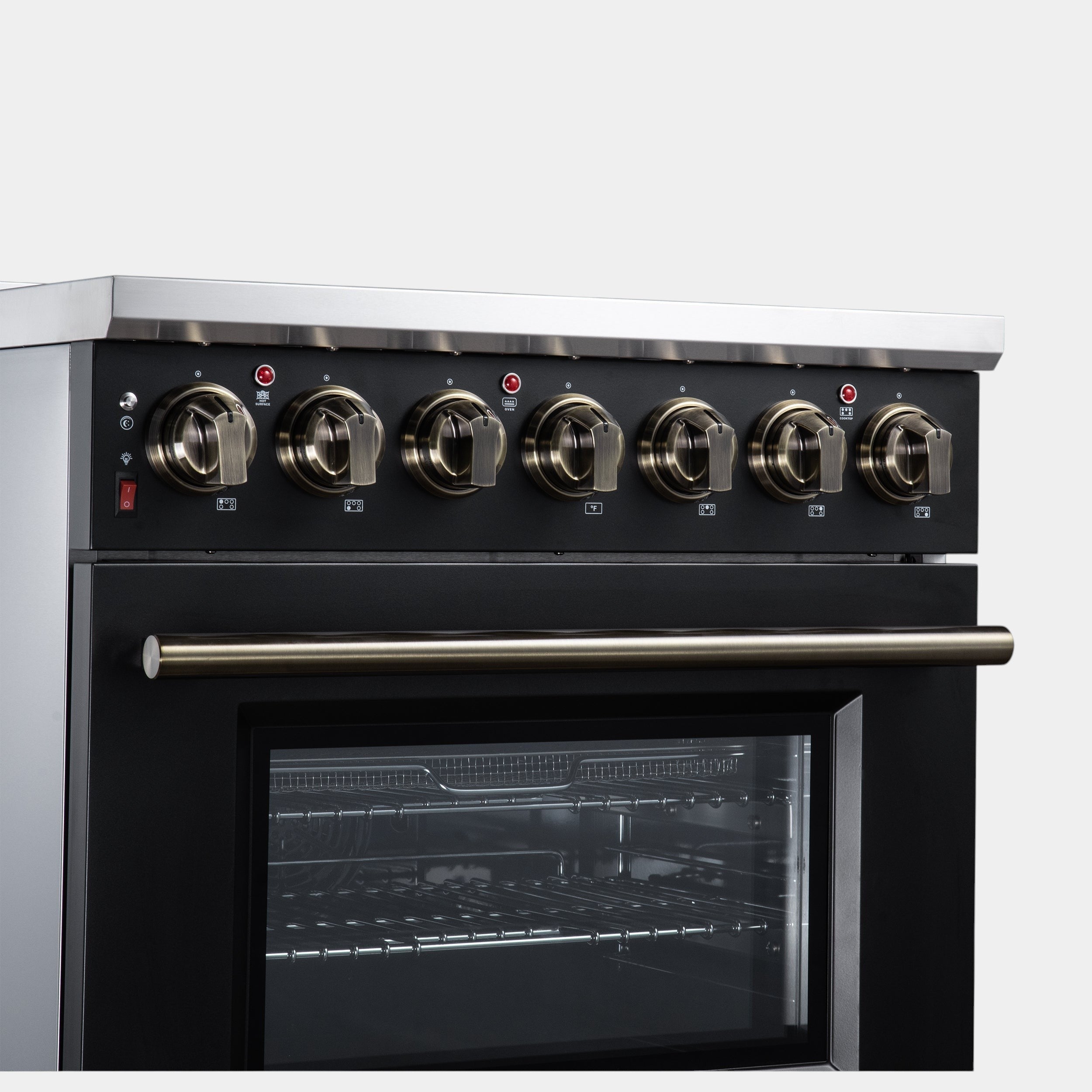 Massimo 30 Inch Freestanding Electric range, 5 radiant burners, 4.32 cf. True Convection oven, Air fryer kit, Black