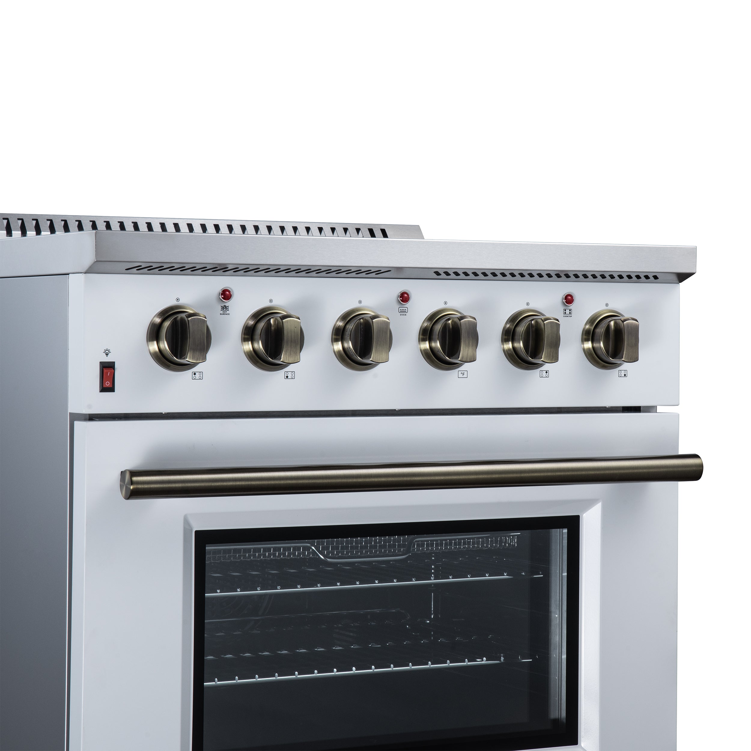 Galiano 30 Inch Freestanding Electric range, 4 radiant burners, 4.32 cf. True Convection oven, Air fryer kit, White