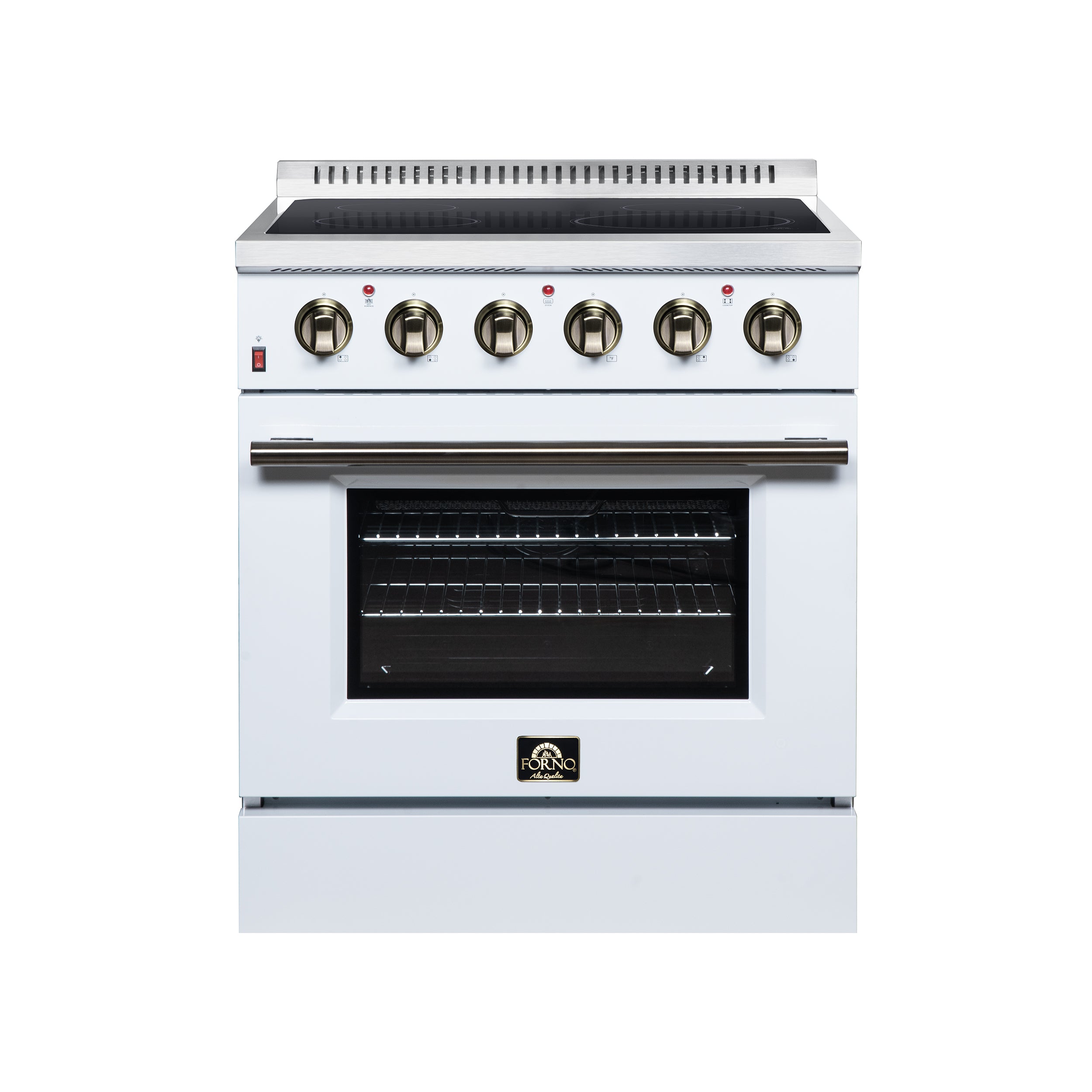Galiano 30 Inch Freestanding Electric range, 4 radiant burners, 4.32 cf. True Convection oven, Air fryer kit, White