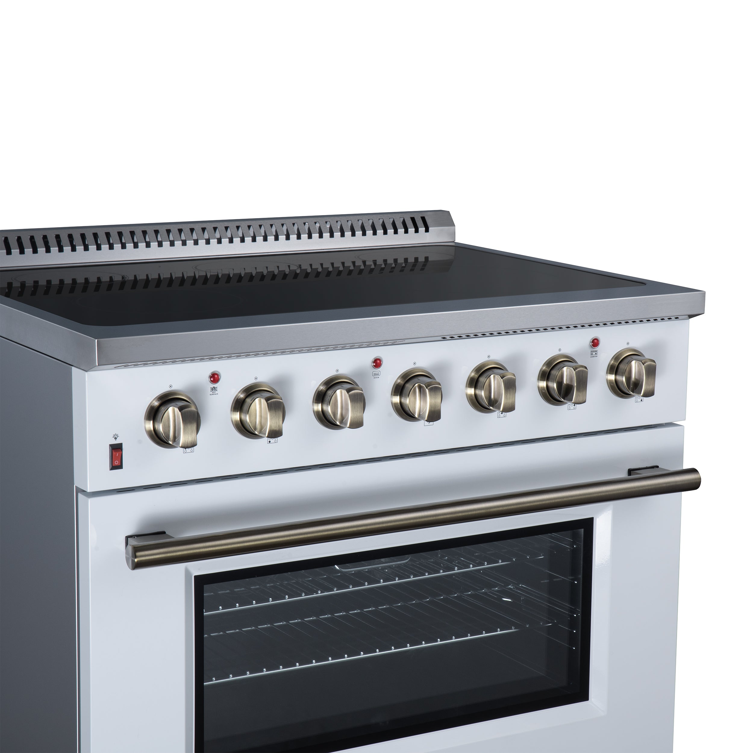 Galiano 36 Inch Freestanding Electric range, 5 radiant burners, 5.36 cf. True Convection oven, Air fryer kit, White