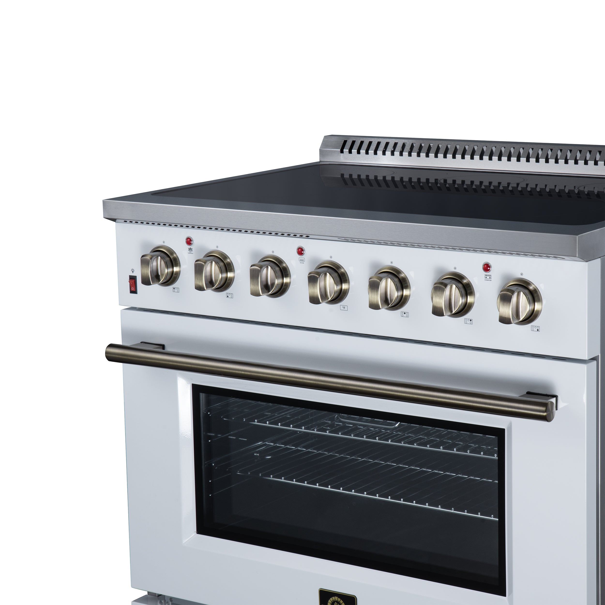 Galiano 36 Inch Freestanding Electric range, 5 radiant burners, 5.36 cf. True Convection oven, Air fryer kit, White