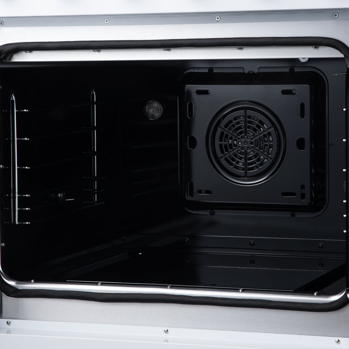 Forno Galiano 30 in. 4.32 cu. ft. White French Door Electric Range with Air Fry and Antique Brass Accents | FFSEL6917-30WHT