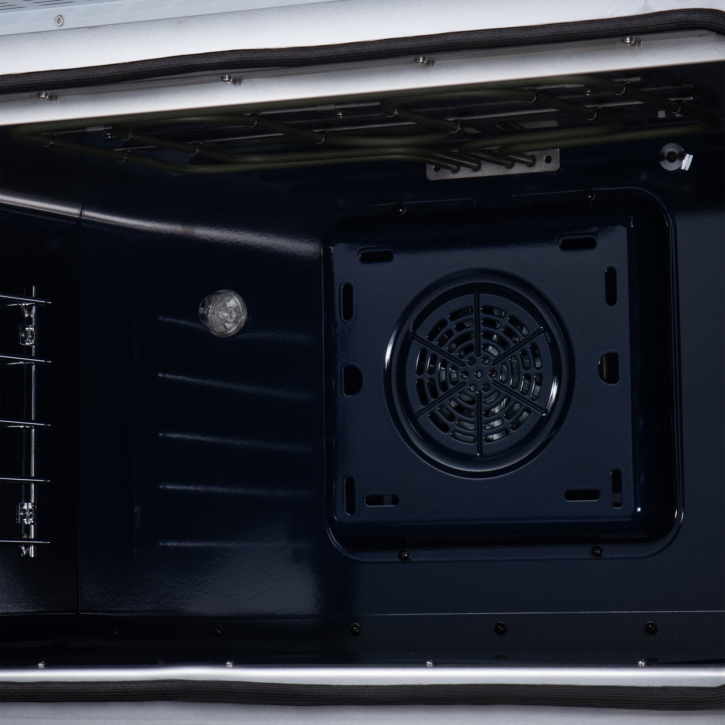 Massimo 36 Inch French Door Electric range, 5 radiant burners, 5.36 cf. True Convection oven, Air fryer kit, White