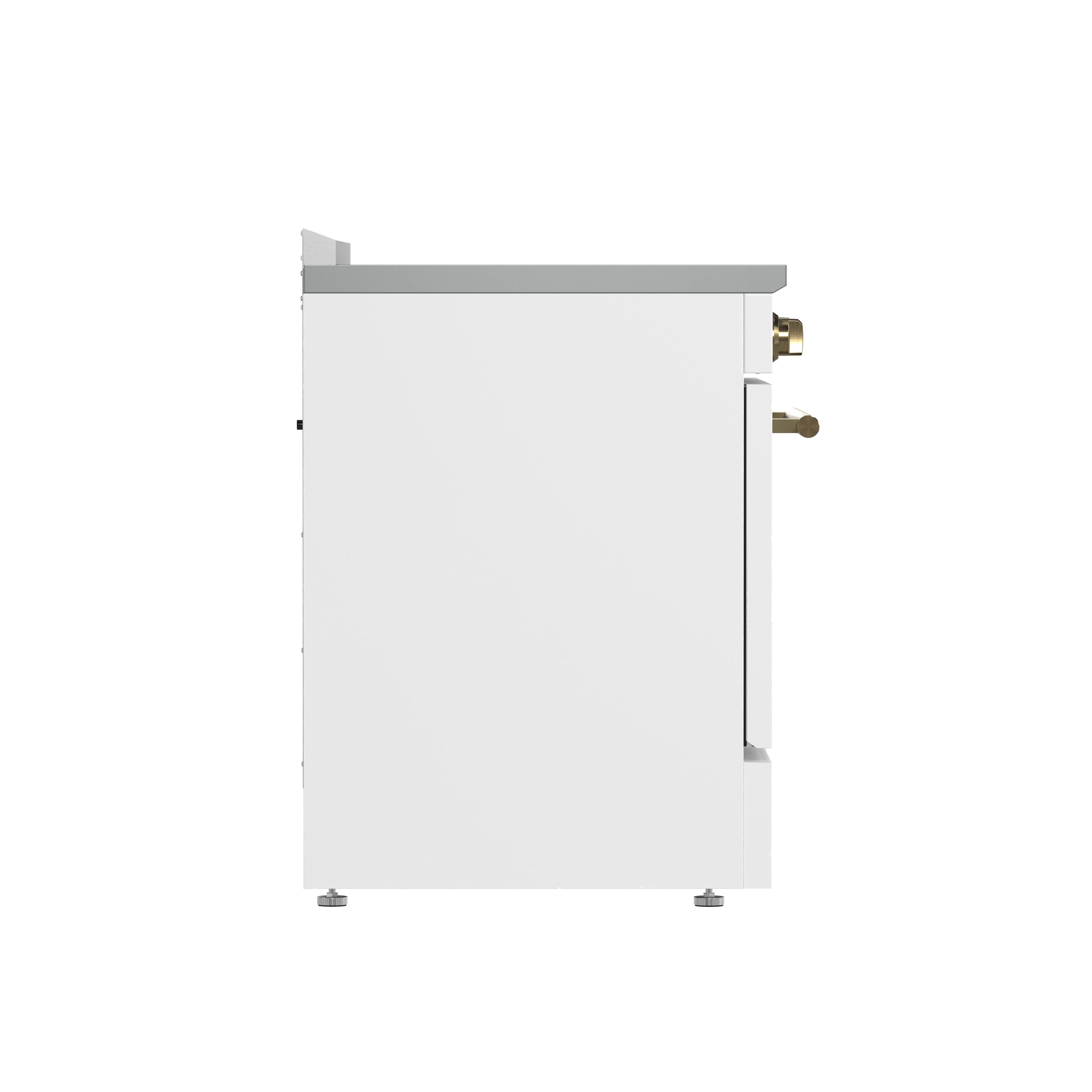 Forno Paolo 30 in. 4.38 cu. ft. White Electric Range with Antique Brass Accents | FFSEL6011-30WHT