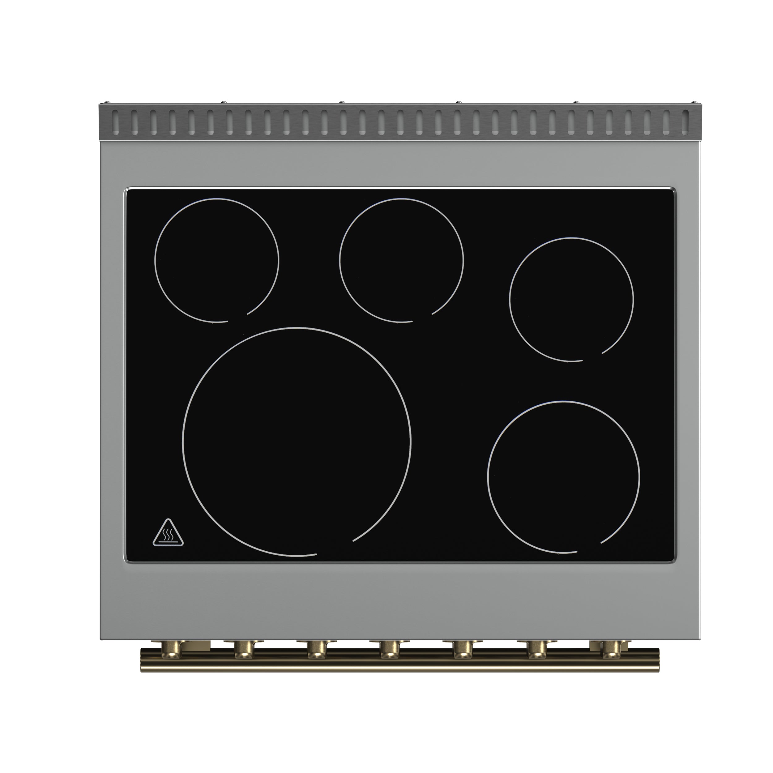 Forno Paolo 30 in. 4.38 cu. ft. White Electric Range with Antique Brass Accents | FFSEL6011-30WHT