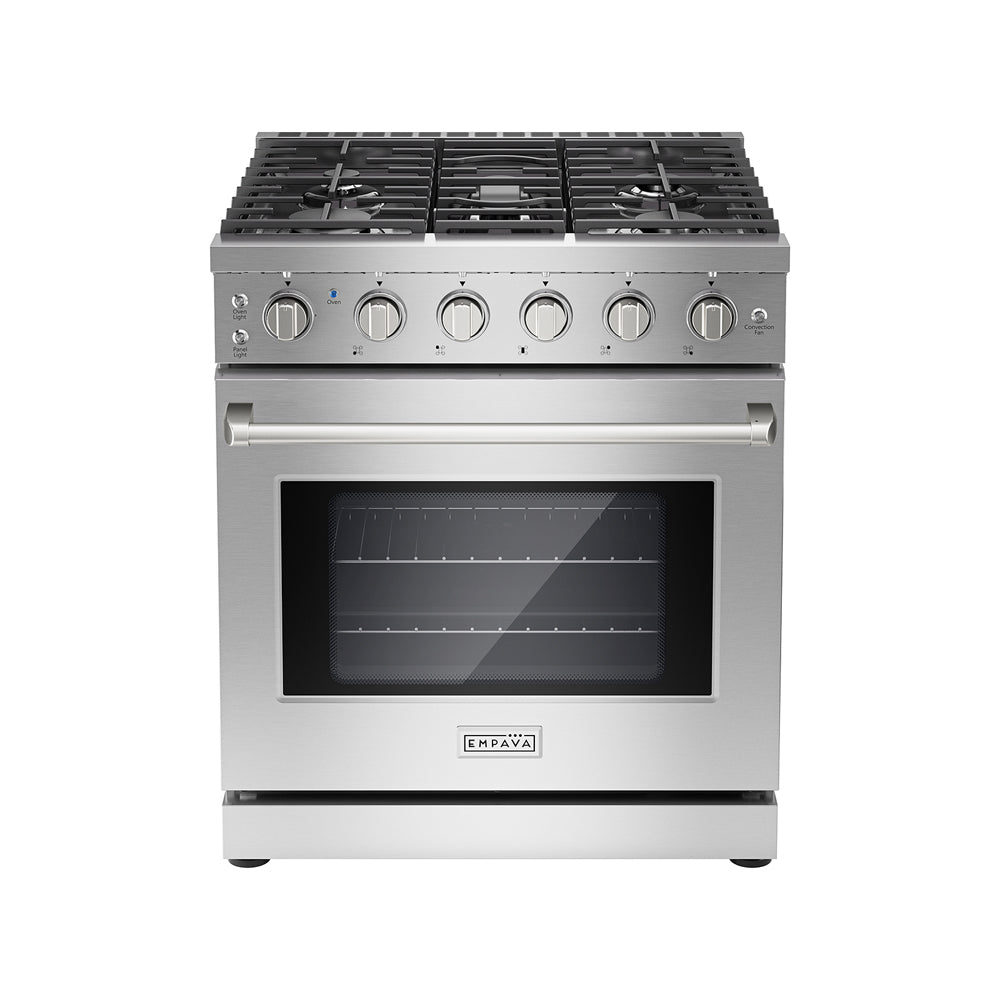Empava Pro-Style 30 in. 4.5 cu. Ft. 5-Burner Stainless Steel Gas Range | EMPV-30GR10