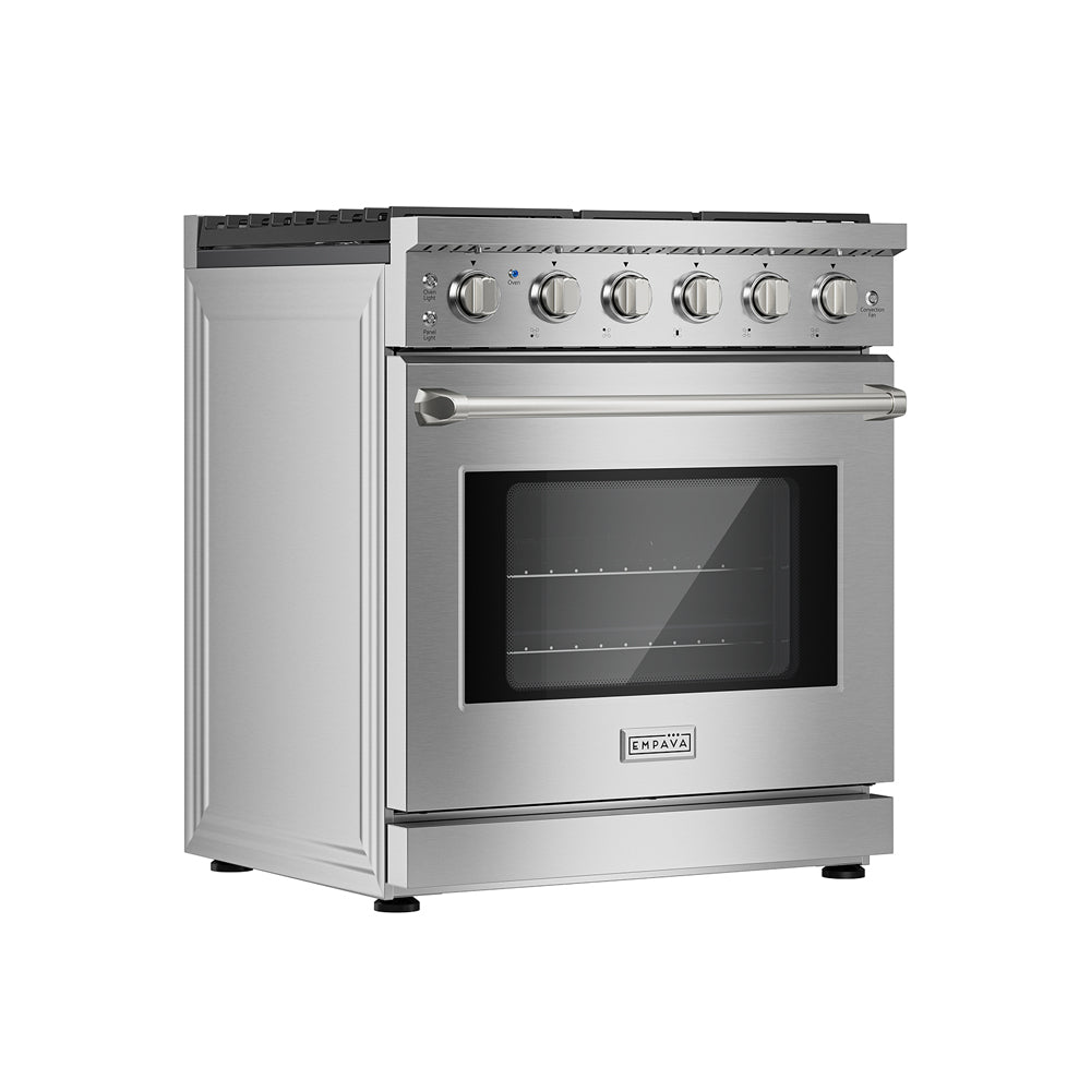Empava Pro-Style 30 in. 4.5 cu. Ft. 5-Burner Stainless Steel Gas Range | EMPV-30GR10