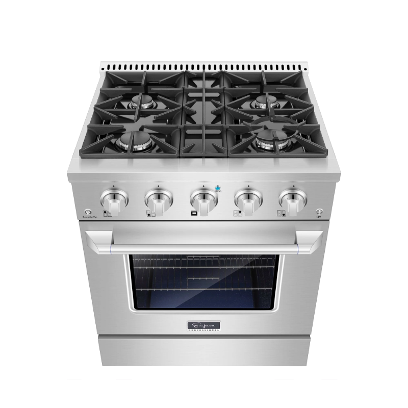 Empava Pro-Style 30 In. Slide-In 4-burner Stainless Steel Natural Gas Range 4.2 cu. Ft. | EMPV-30GR07