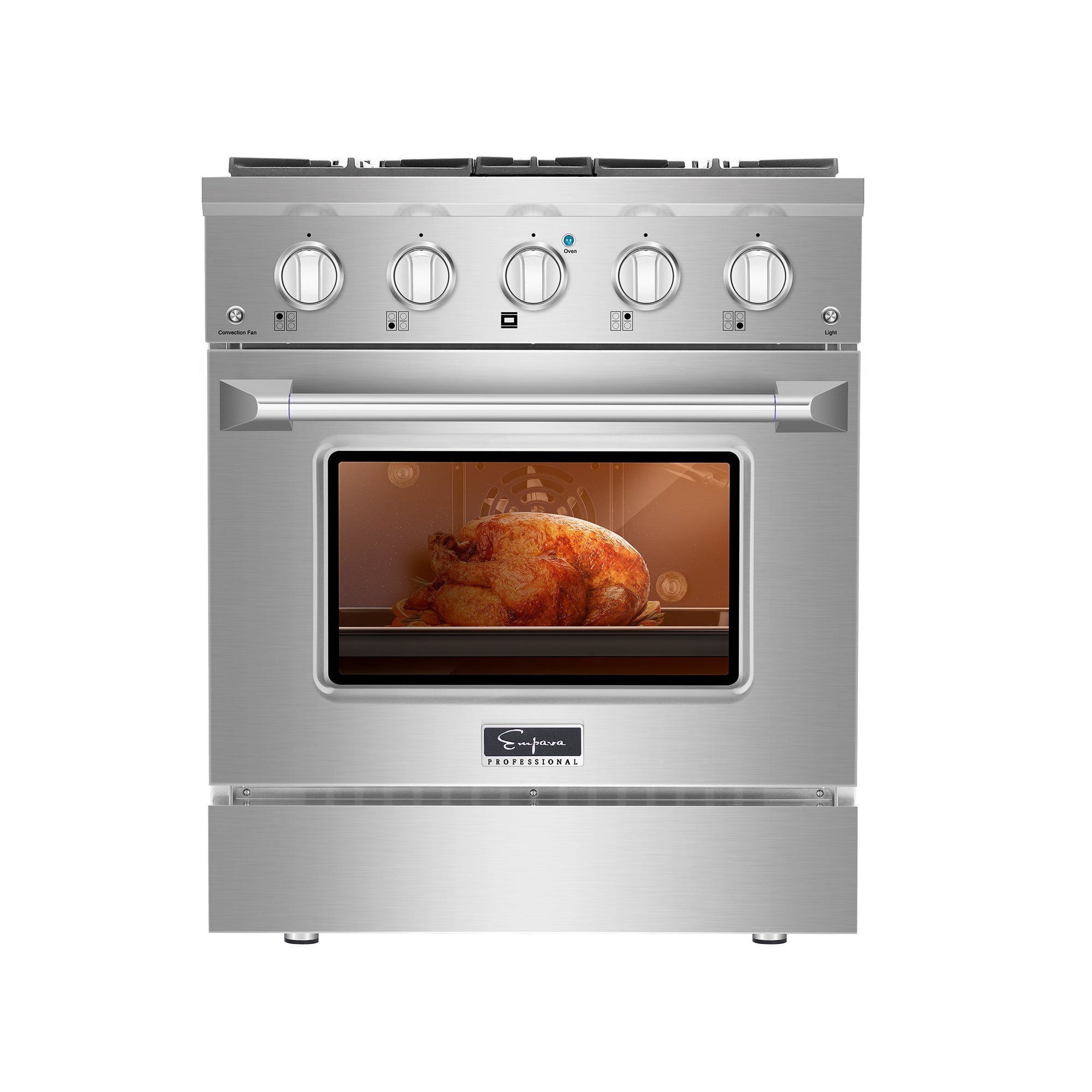 Empava Pro-Style 30 In. Slide-In 4-burner Stainless Steel Natural Gas Range 4.2 cu. Ft. | EMPV-30GR07