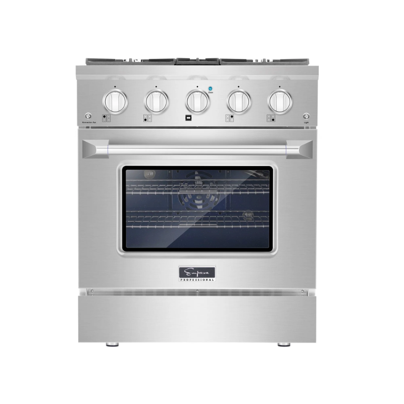 Empava Pro-Style 30 In. Slide-In 4-burner Stainless Steel Natural Gas Range 4.2 cu. Ft. | EMPV-30GR07