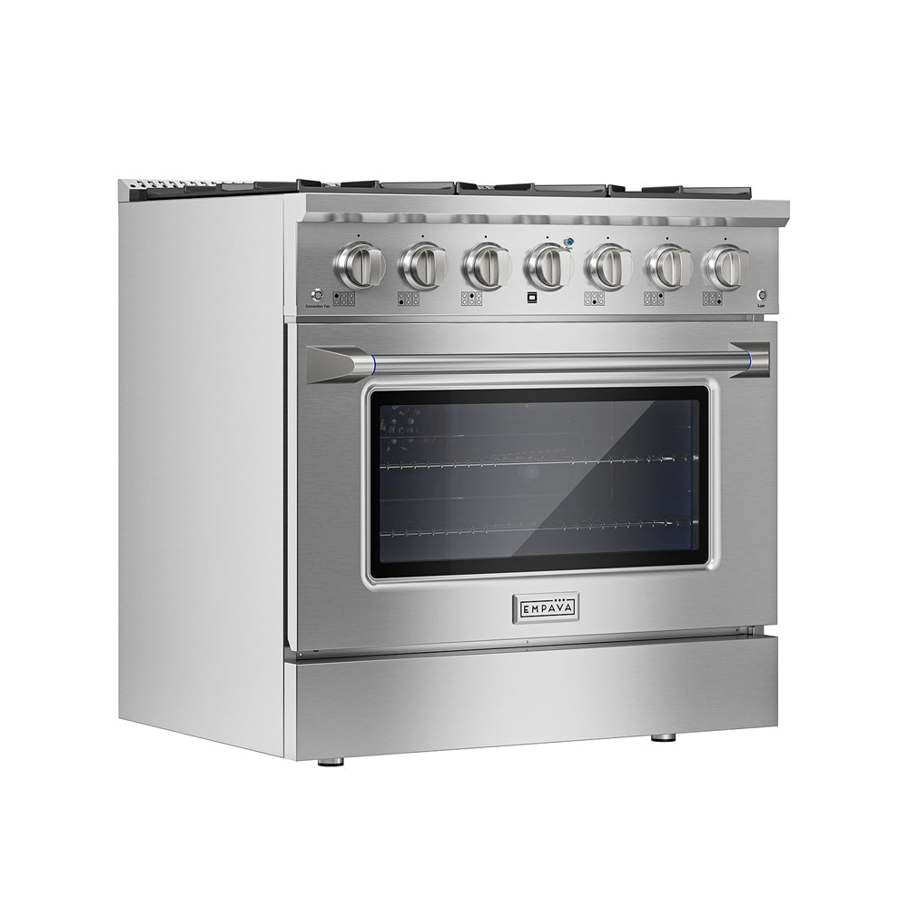 Empava Pro-Style 36 In. 5.2 cu. Ft. 6-burner Stainless Steel Gas Range | EMPV-36GR08