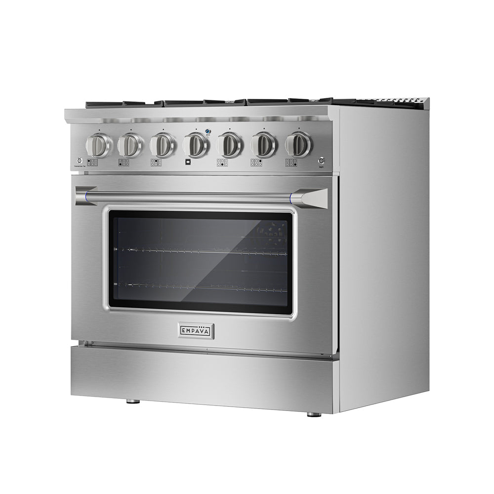 Empava Pro-Style 36 In. 5.2 cu. Ft. 6-burner Stainless Steel Gas Range | EMPV-36GR08