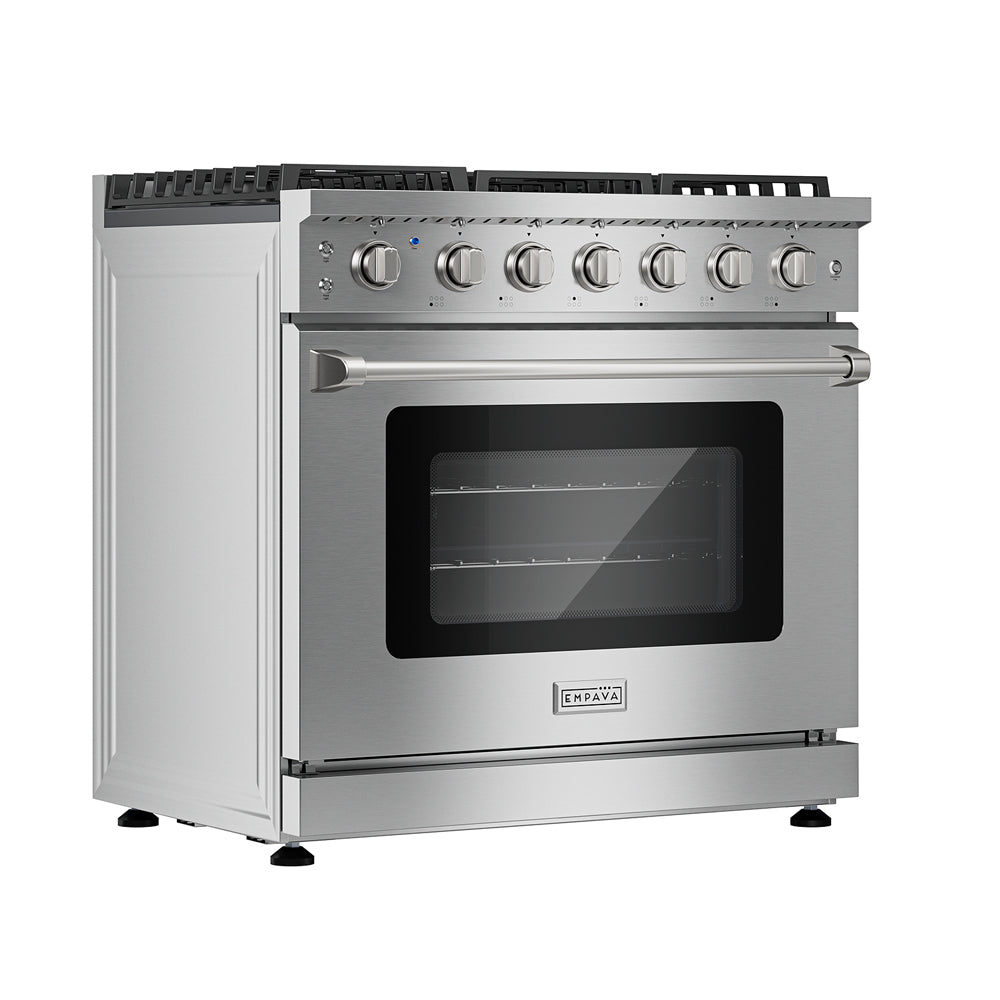 Empava Pro-Style 36 In. 6 cu. Ft. 6-Burner Stainless Steel Gas Range | EMPV-36GR11