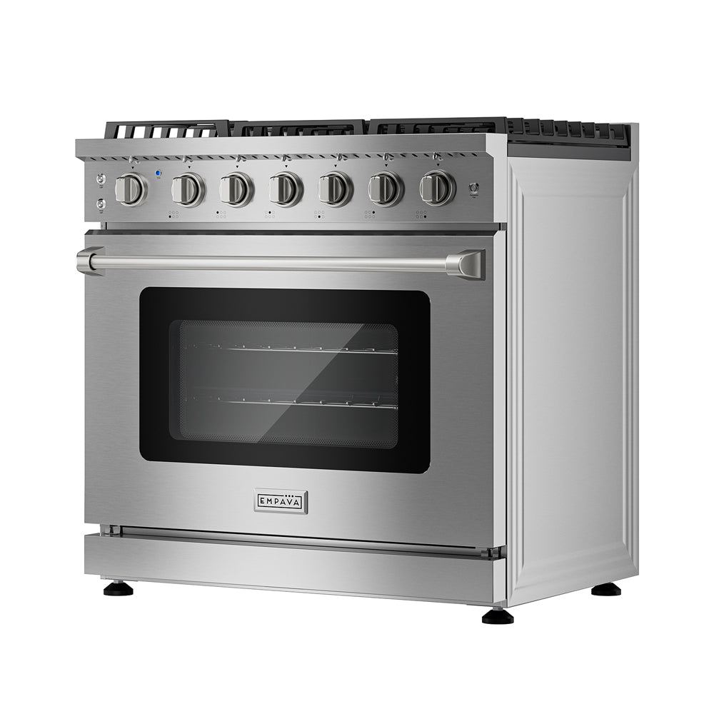 Empava Pro-Style 36 In. 6 cu. Ft. 6-Burner Stainless Steel Gas Range | EMPV-36GR11