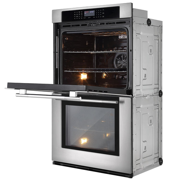 Empava 30 In. Stainless Steel Electric Double Wall Oven With Air Fry 5 cu. Ft. | EMPV-30WO05