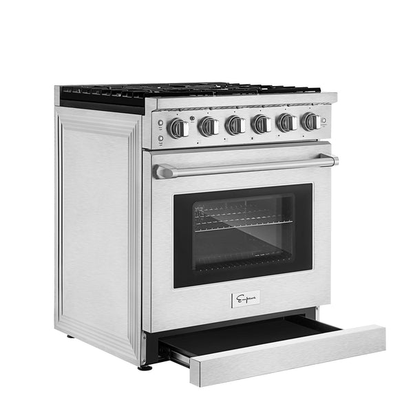 Empava Pro-Style 30 In. Slide-In 5-Burner Natural Gas Range 4.5 cu. Ft. | EMPV-30GR10