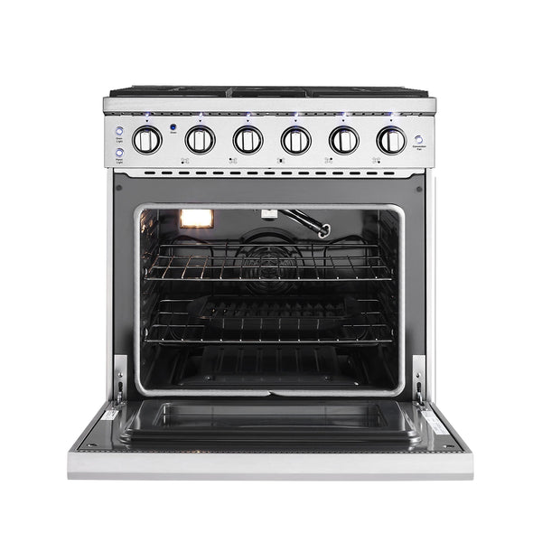Empava Pro-Style 30 In. Slide-In 5-Burner Natural Gas Range 4.5 cu. Ft. | EMPV-30GR10