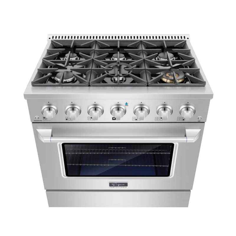 Empava Pro-Style 36 In. Slide-In 6-burner Stainless Steel Gas Range 5.2 cu. Ft. | EMPV-36GR08