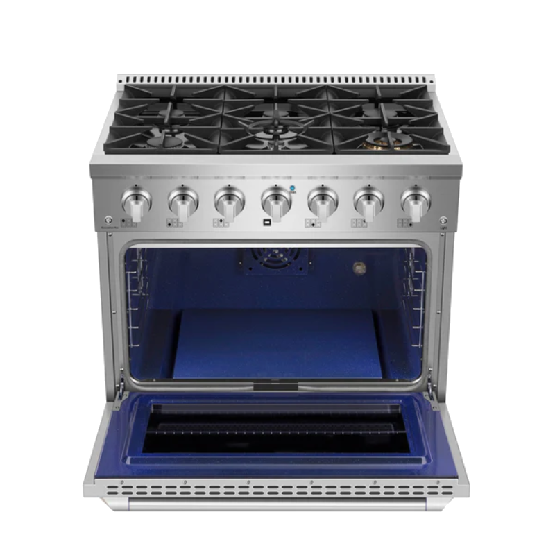 Empava Pro-Style 36 In. Slide-In 6-burner Stainless Steel Gas Range 5.2 cu. Ft. | EMPV-36GR08