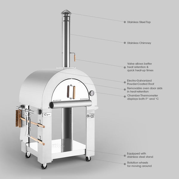 Empava Stainless Steel Wood Fired Pizza Oven | EMPV-PG01