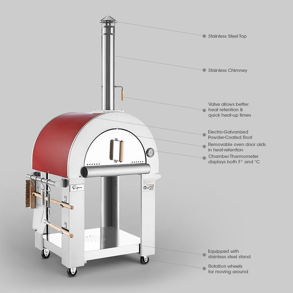 Empava Italian Red Wood Fired Pizza Oven | EMPV-PG06