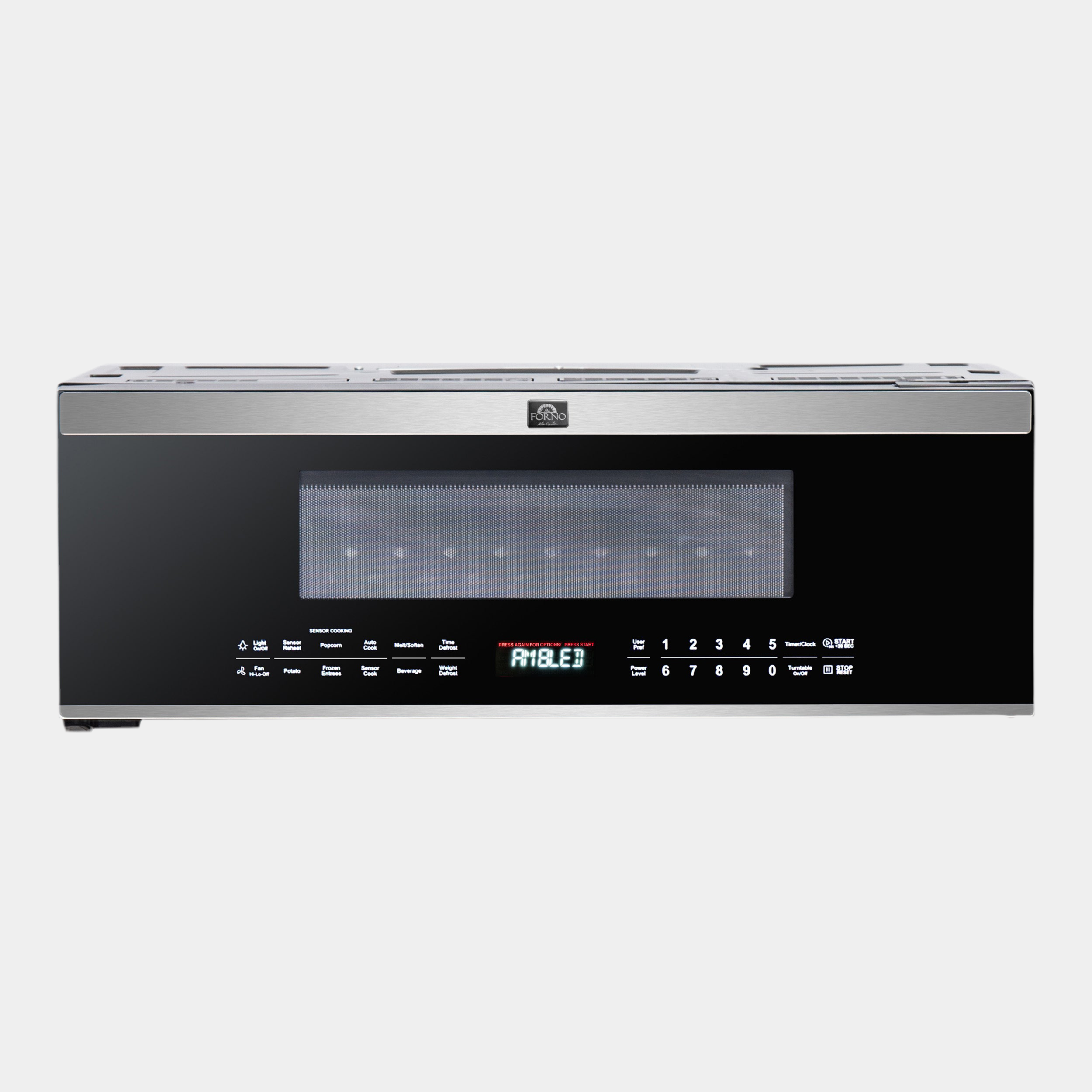 Forno Padula Over the Range Microwave, 30-Inch 1.2 cu.ft., Stainless Steel, 400 CFM, Sensor Cook