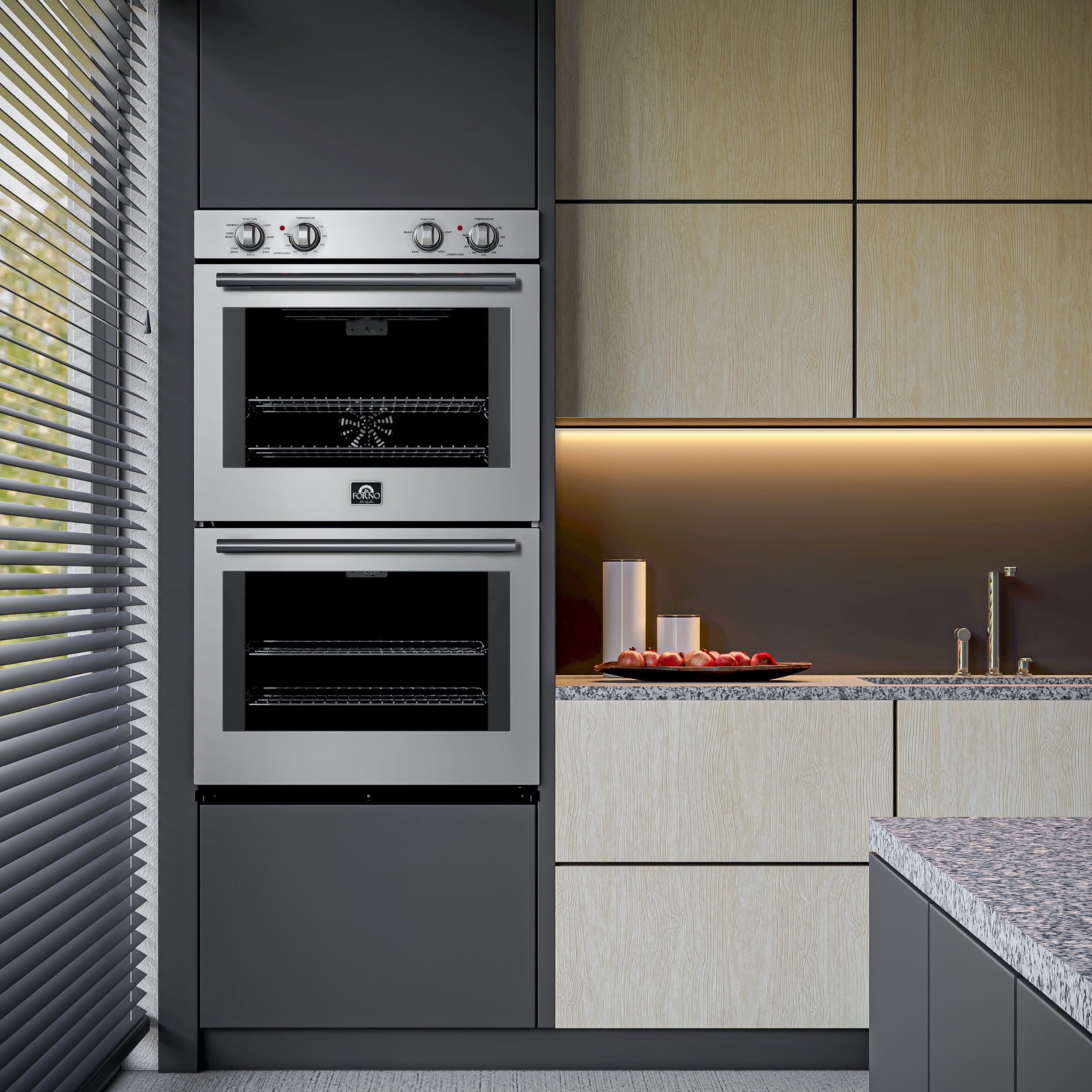 Forno Vomero 30 in. 10 cu.ft. Stainless Steel Double Electric Wall Oven | FBOEL1324-30