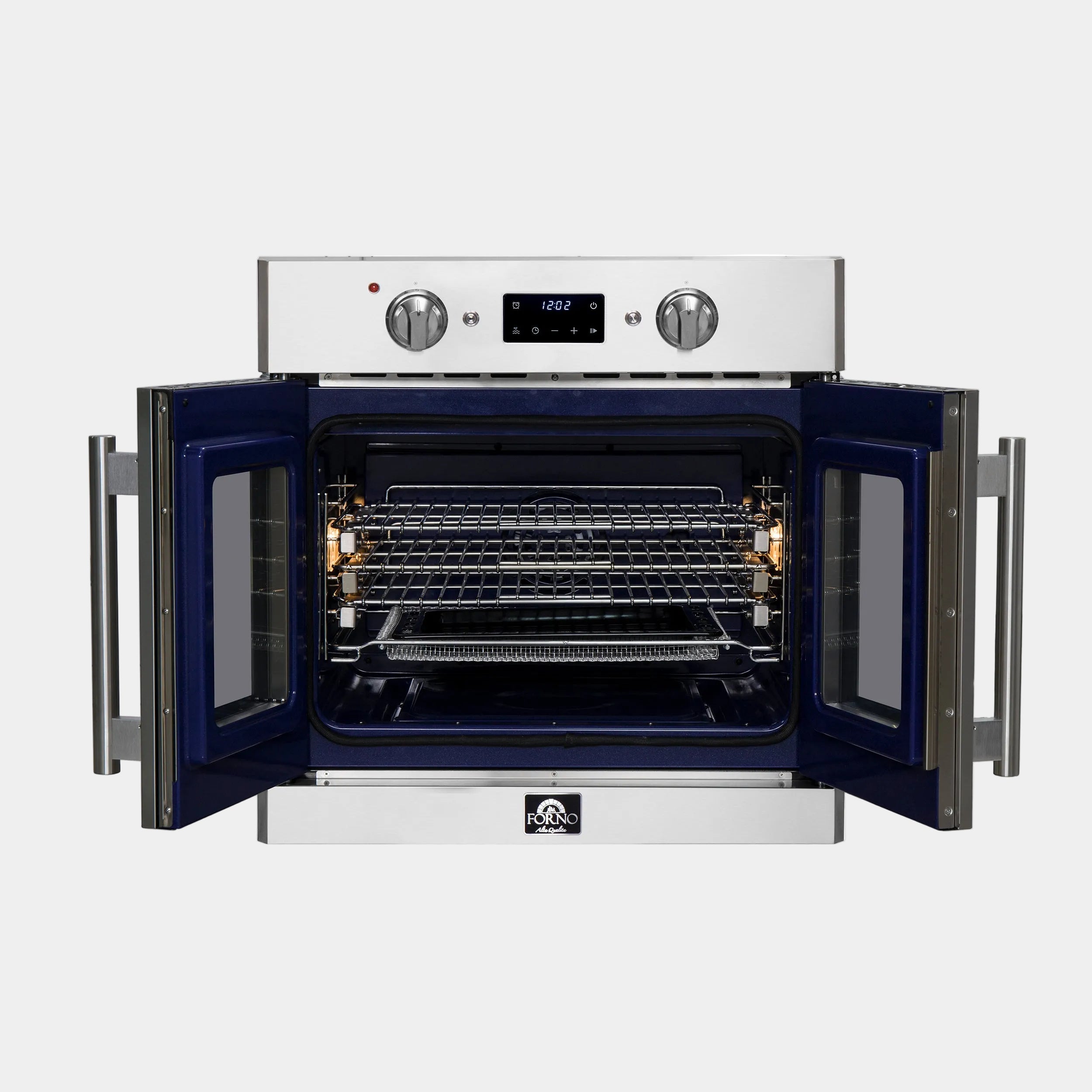 Forno Gallico 30 in. 3.58 cu.ft. Stainless Steel Self-Cleaning Electric Wall Oven with Telescopic Racks, Air Fry and Sous Vide | FBOEL1371-30