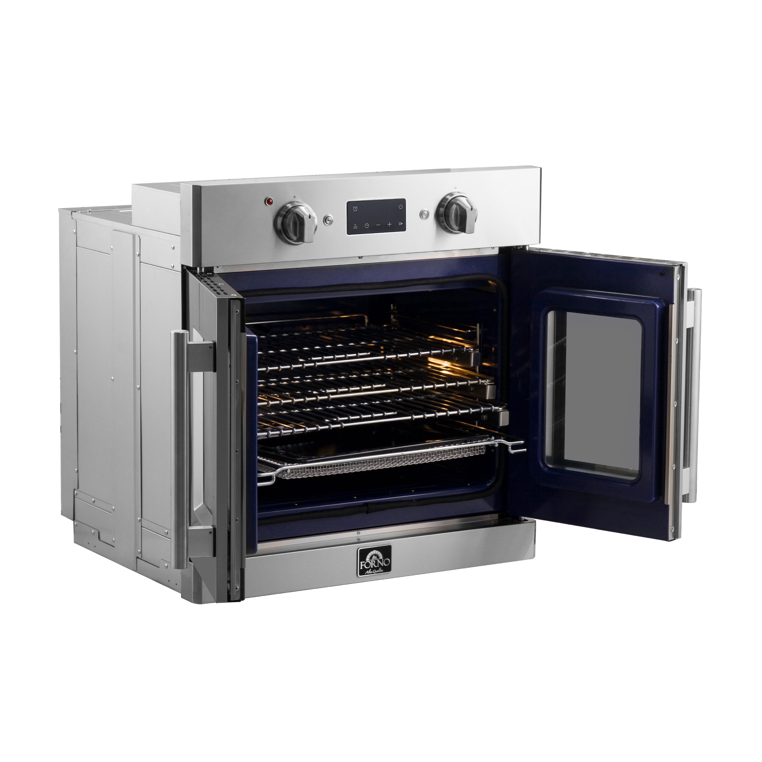 Forno Gallico 30 in. 3.58 cu.ft. Stainless Steel Self-Cleaning Electric Wall Oven with Telescopic Racks, Air Fry and Sous Vide | FBOEL1371-30