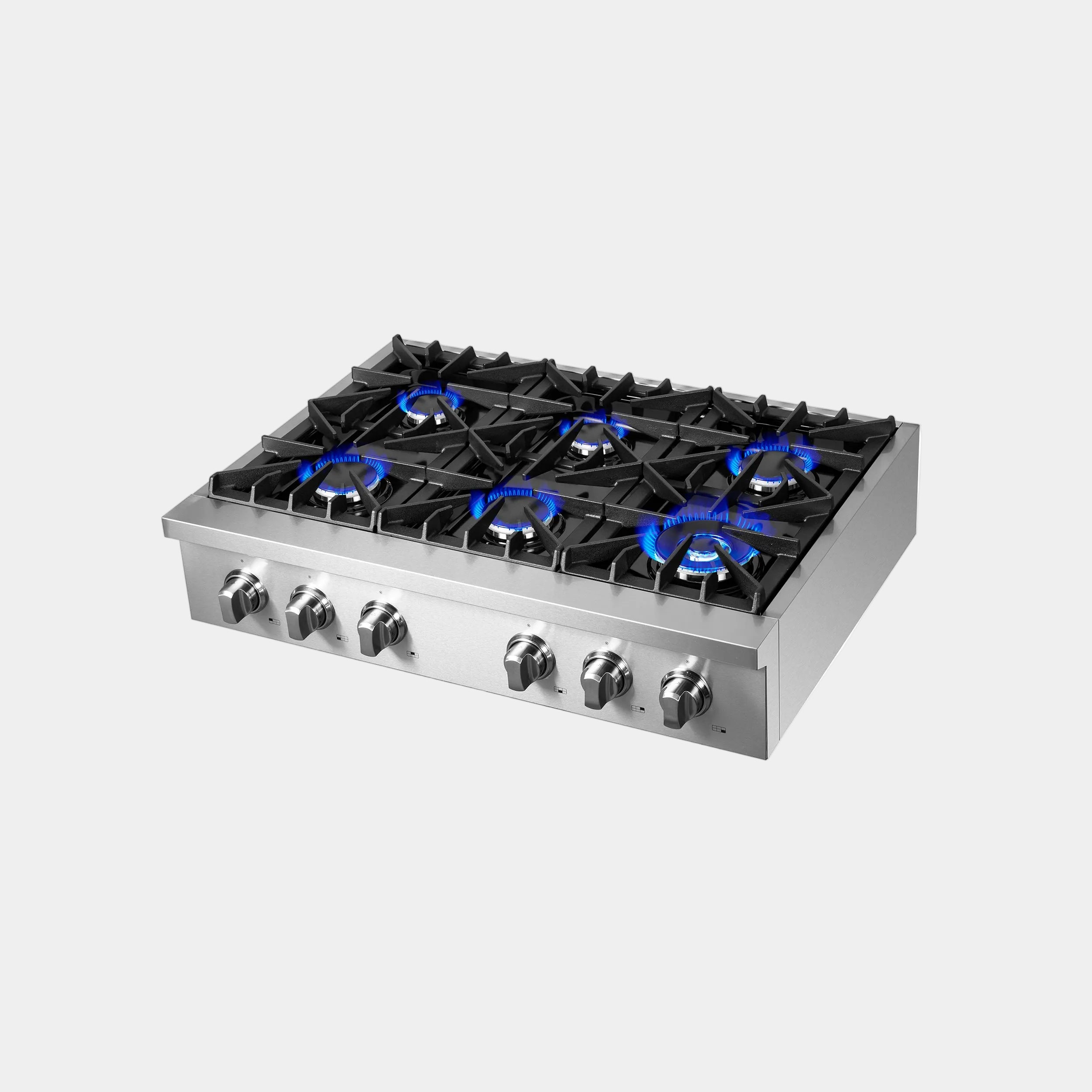 Forno Cossato 36 in. Stainless Steel Gas Rangetop with 6 Burners | FCTGS5737-36