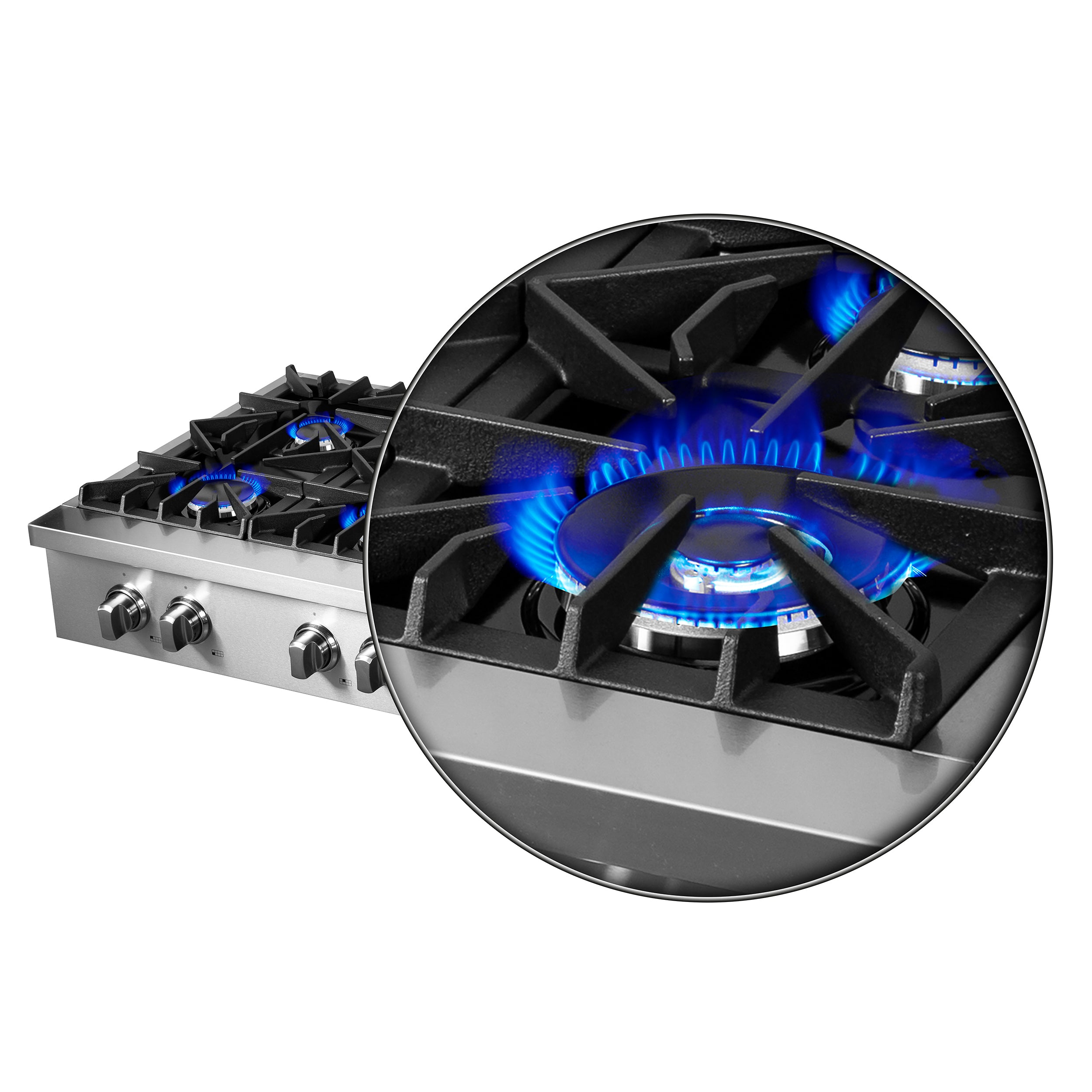 Forno Cossato 48 in. Stainless Steel Gas Rangetop with 8 Burners | FCTGS5737-48