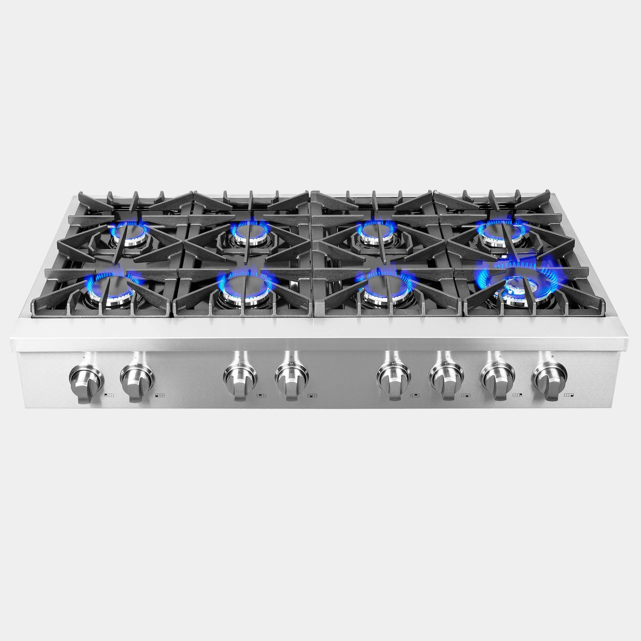Forno Cossato 48 in. Stainless Steel Gas Rangetop with 8 Burners | FCTGS5737-48