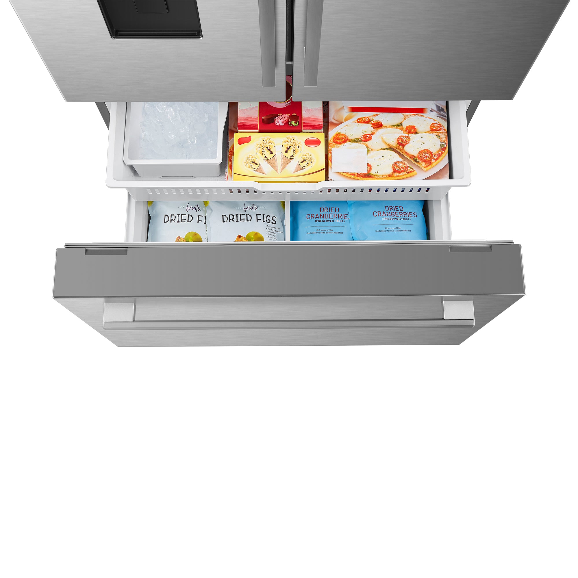 Cosmo Lumin 36 in. 22.4 cu. ft. Stainless Steel French Door Refrigerator with Water Dispenser and Ice Maker | COS-FDR223GWSS