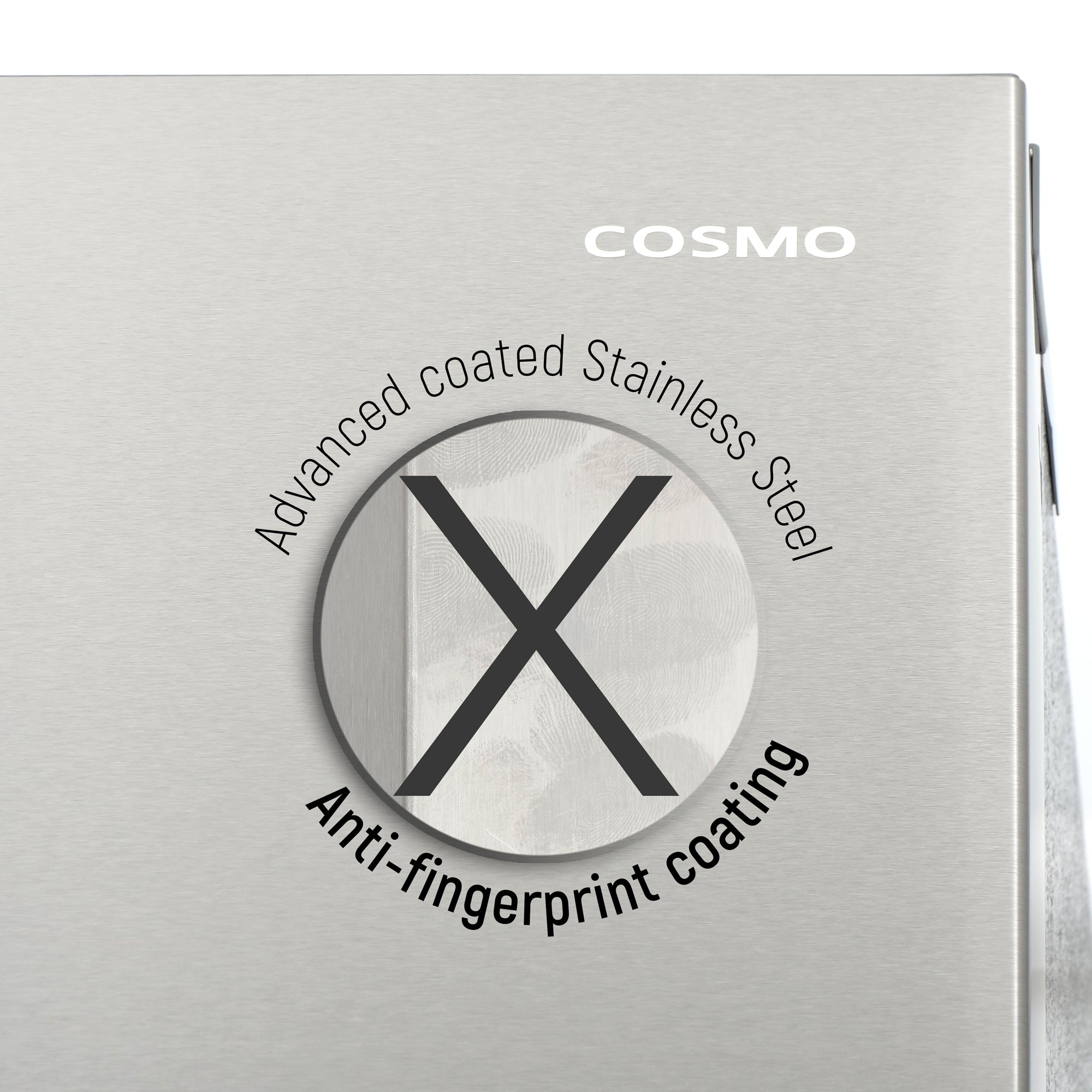 Cosmo Lumin 36 in. 22.5 cu. ft. Stainless Steel French Door Refrigerator with Recessed Handles and Ice Maker | COS-FDR225RHSS