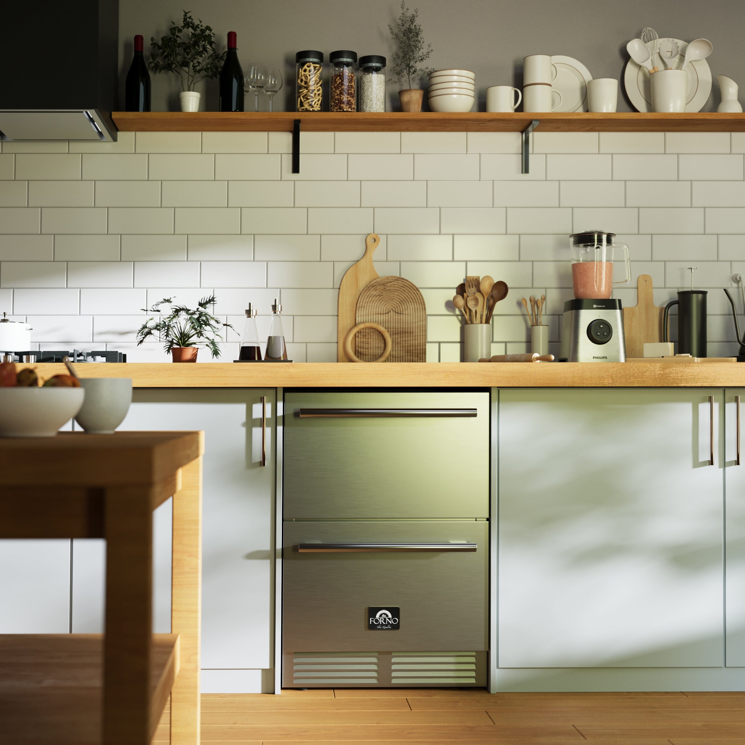 Forno Como 24 in. 4.87 cu.ft. Stainless Steel Indoor/Outdoor Drawer Refrigerator | FDROD1611-24S