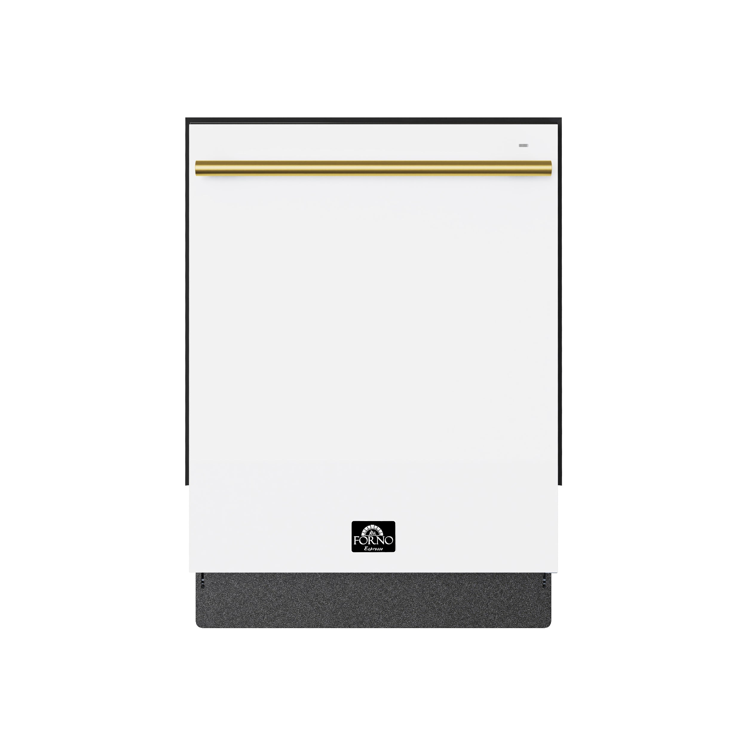 Forno Espresso Romano 24 in. White Built-In Dishwasher with Antique Brass Handle | FDWBI8035-24WHT