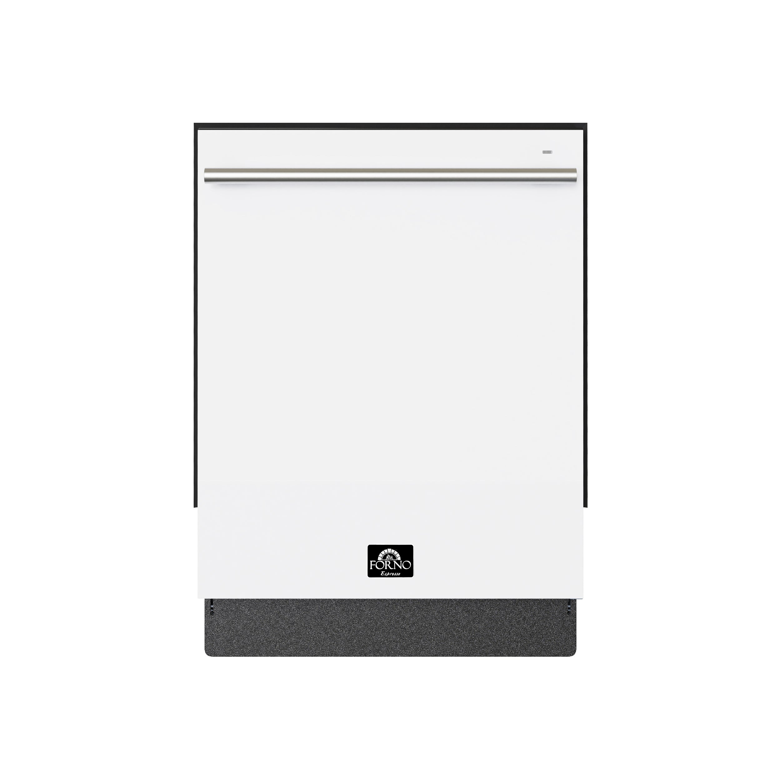 Forno Espresso Romano 24 in. White Built-In Dishwasher with Antique Brass Handle | FDWBI8035-24WHT
