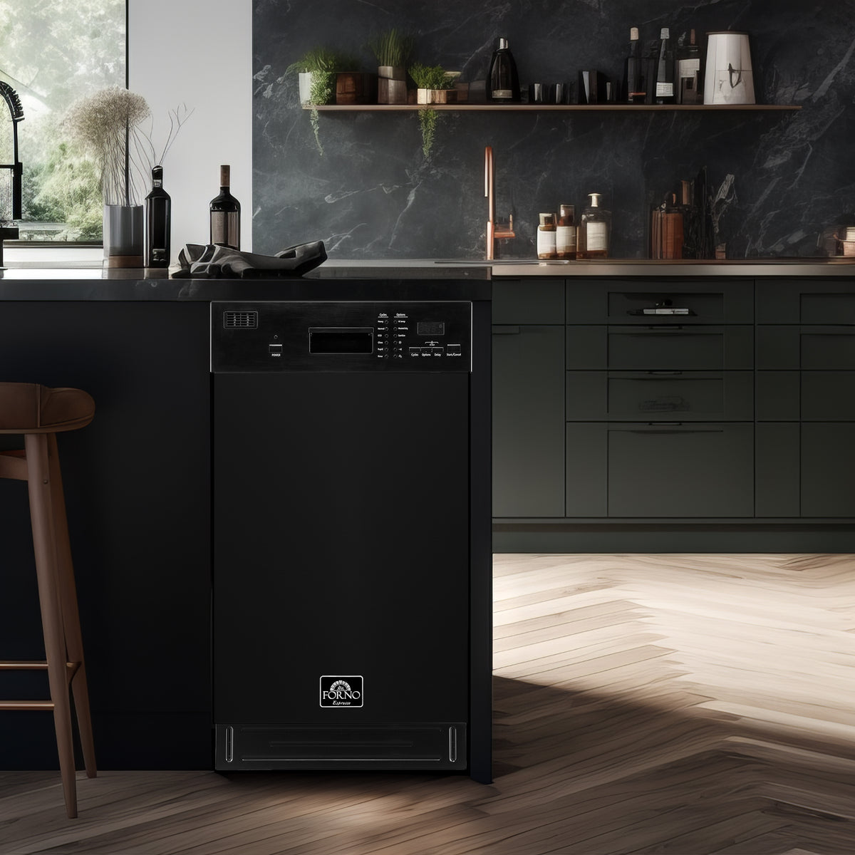 Forno Polo 18 in. Black Built-In Dishwasher | FDWBI8041-18BLK
