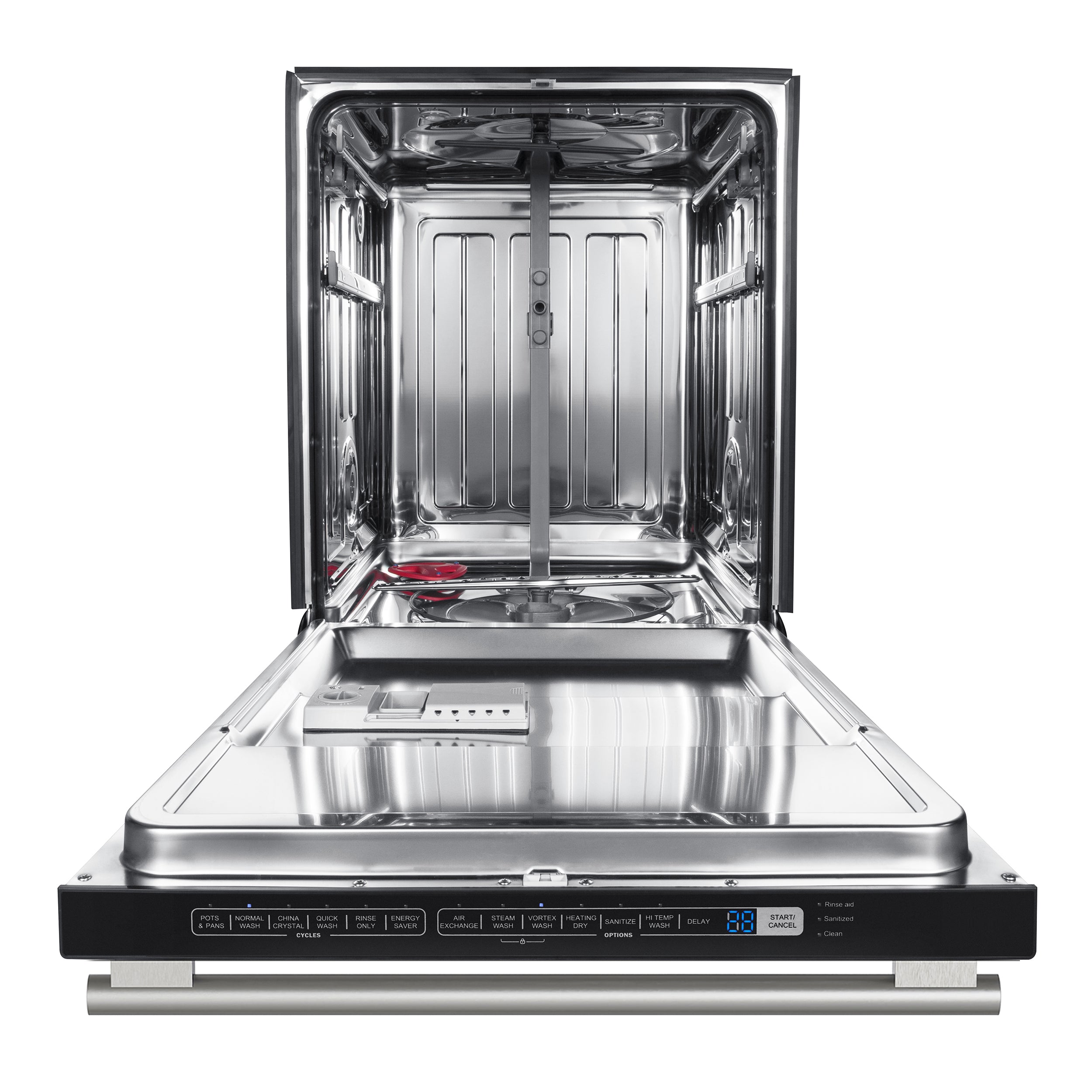 Forno Espresso Pozzo 24 in. Black Built-In Dishwasher with Antique Brass Handle | FDWBI8067-24BLK