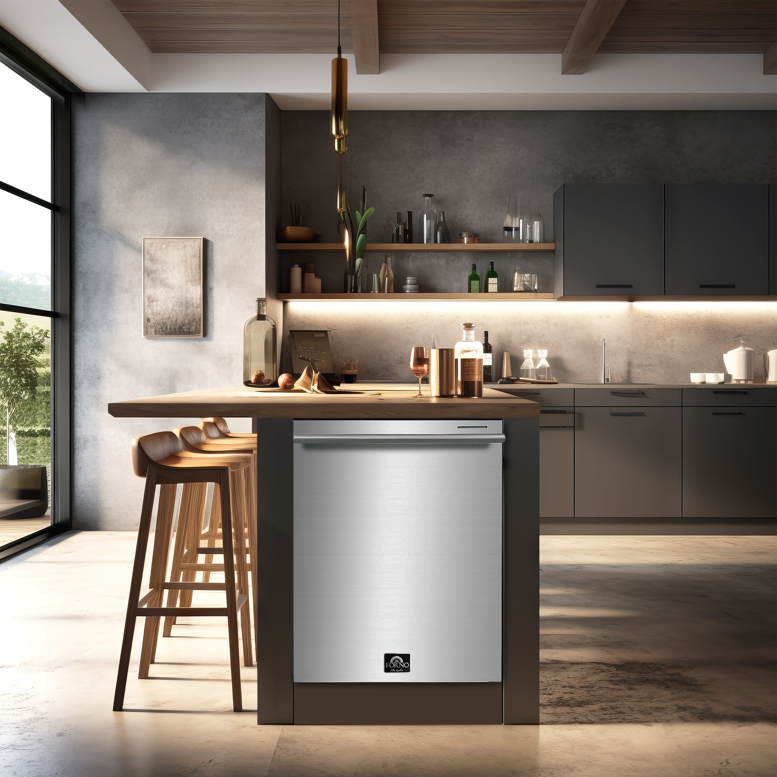 Forno Kitchen Package - 36" Dual Fuel Range, 36" Refrigerator, Dishwasher | FBDL-004-02CAUS