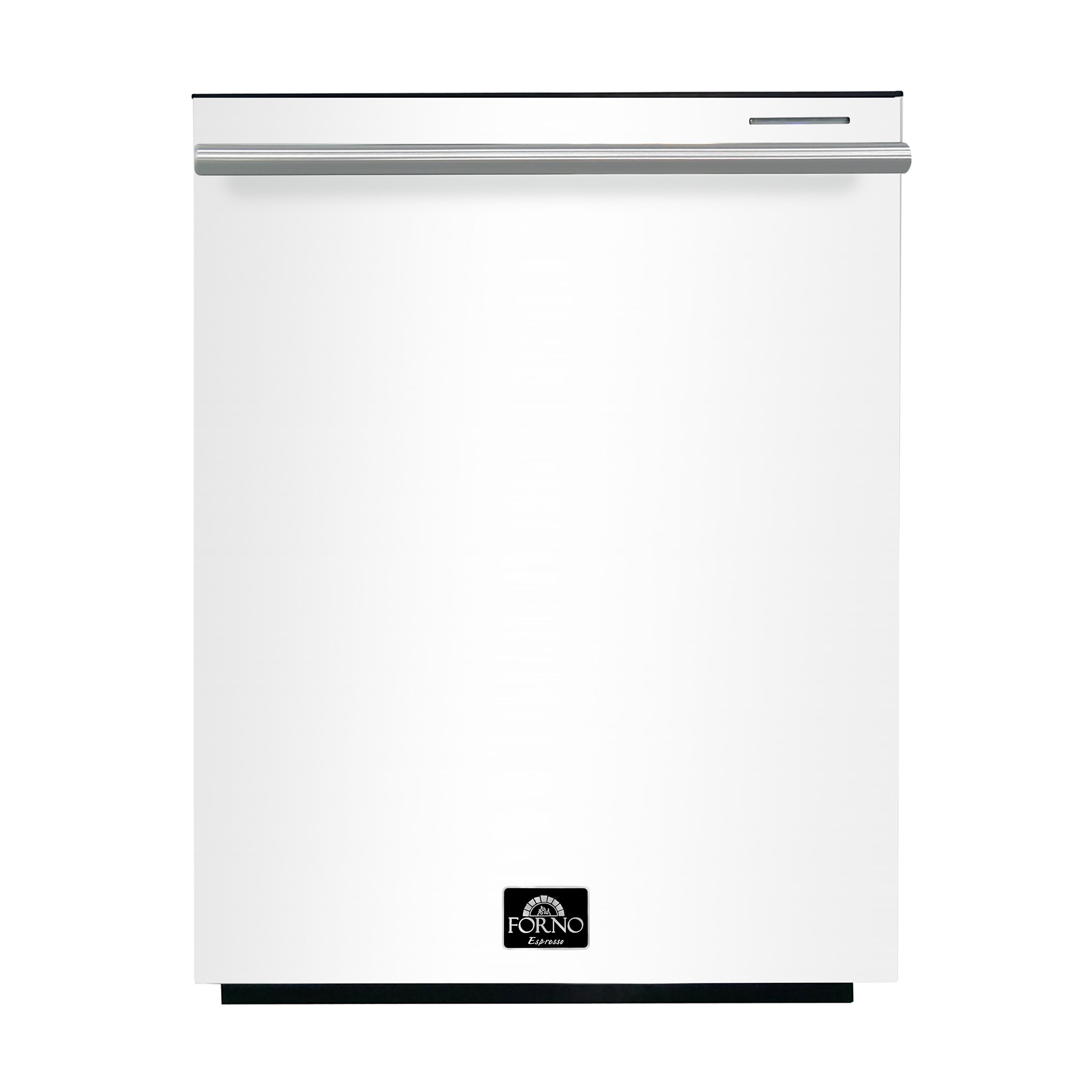 Forno Espresso Pozzo 24 in. White Built-In Dishwasher with Antique Brass Handle | FDWBI8067-24WHT