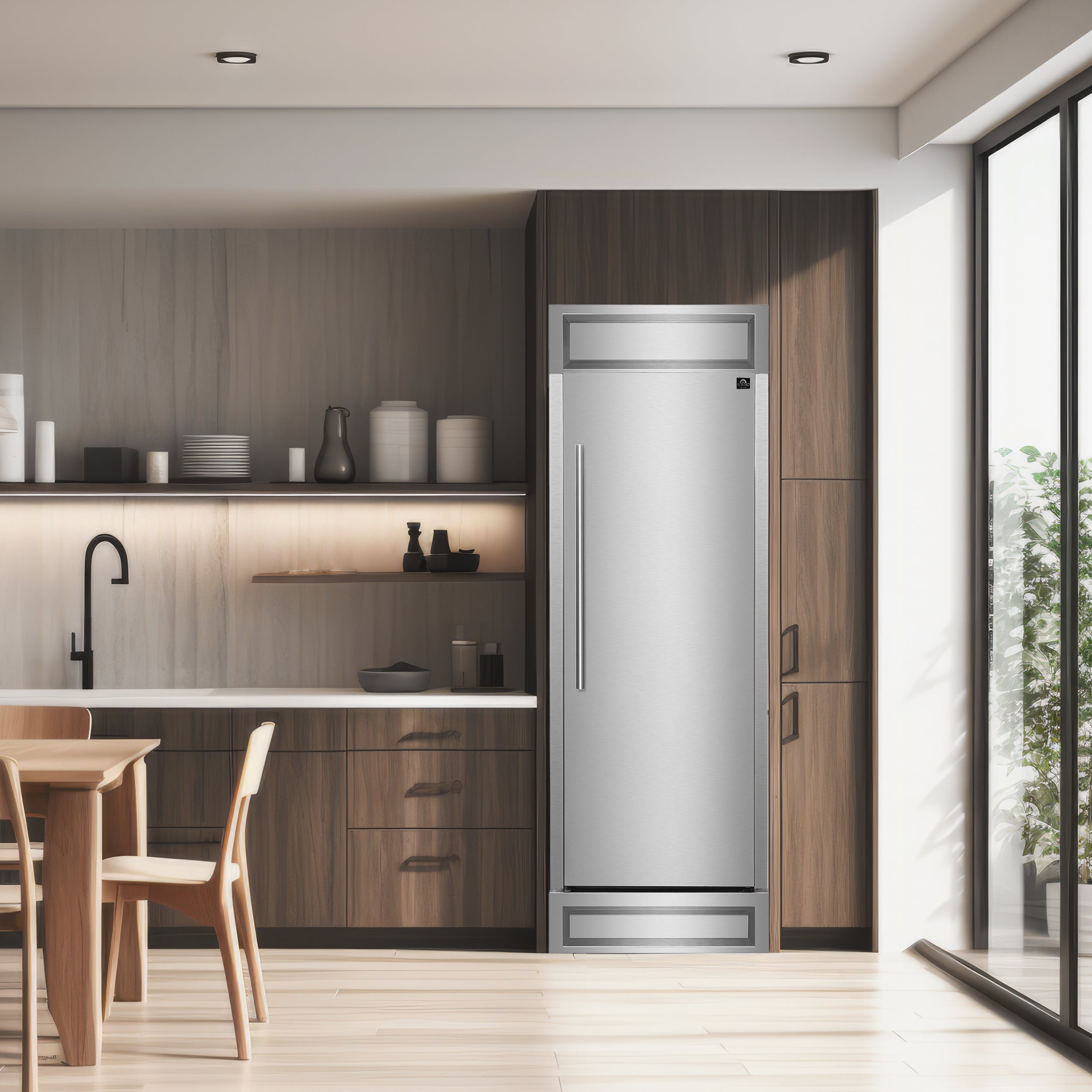 Forno Maderno 32 in. 13.6 cu.ft. Right Swing Stainless Steel Built-In Convertible Refrigerator/Freezer with Decorative Trim Kit | FFFFD1722-32RS