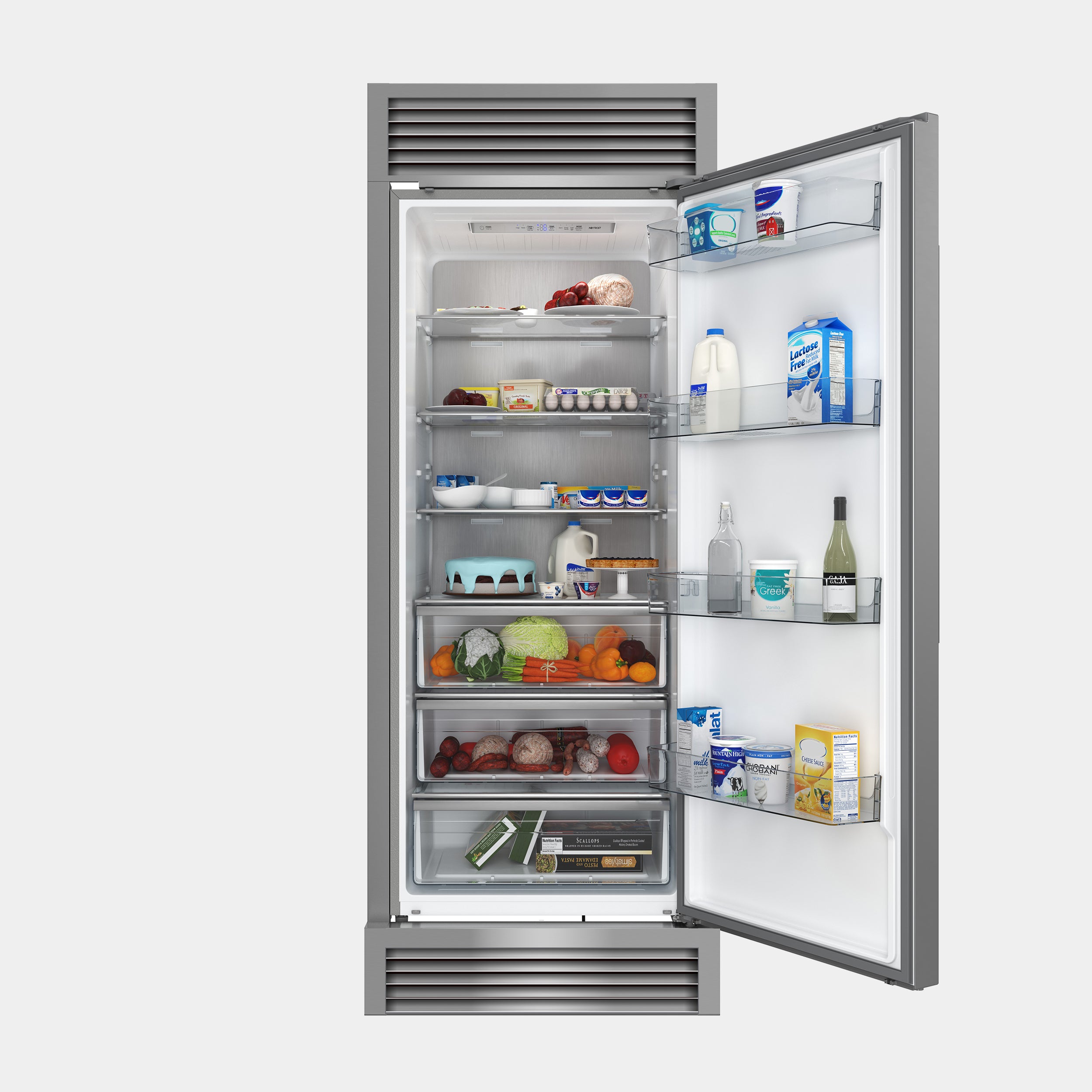 Forno Maderno 32 in. 13.6 cu.ft. Right Swing Stainless Steel Built-In Convertible Refrigerator/Freezer with Grill Trim Kit | FFFFD1722-32RS