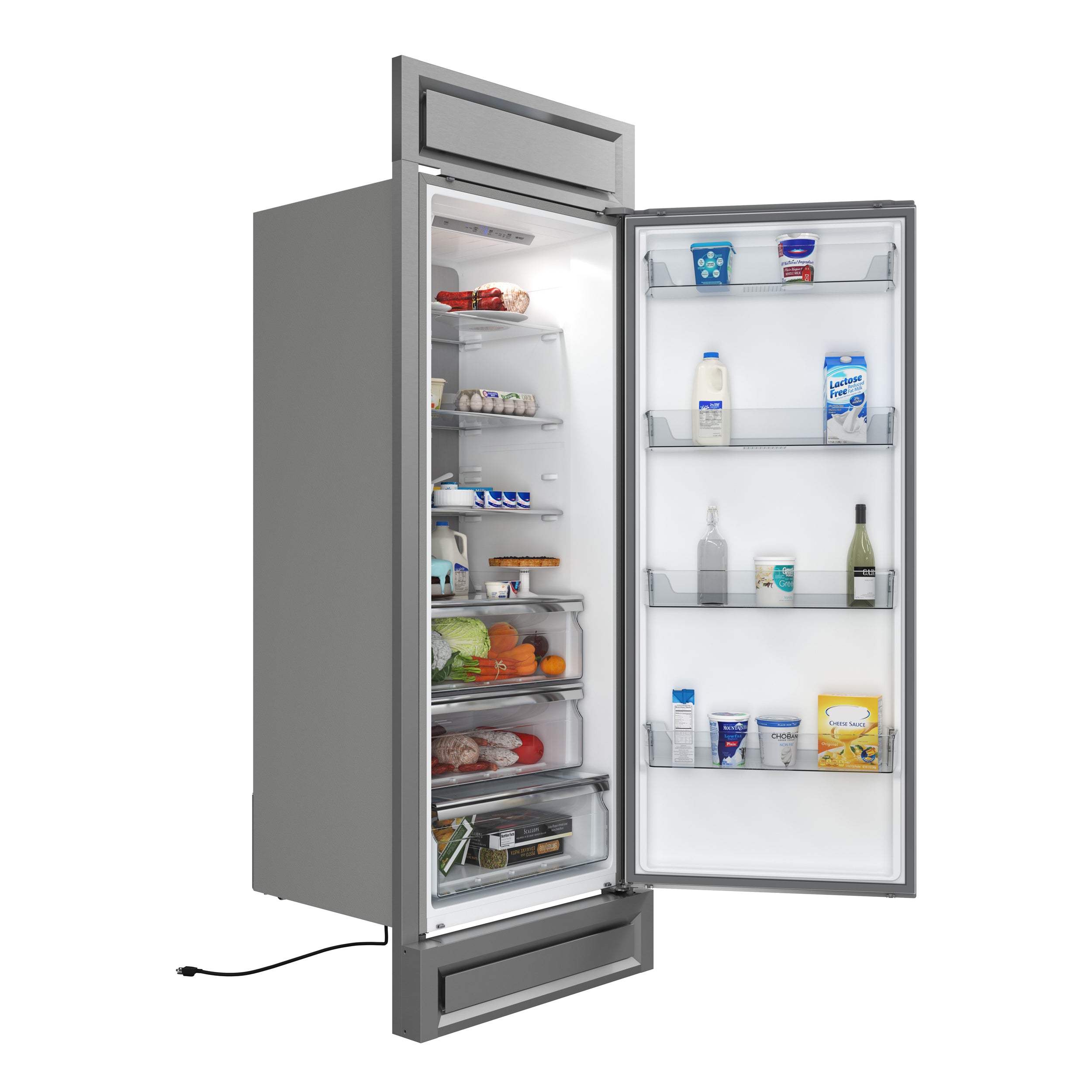 Forno Maderno 32 in. 13.6 cu.ft. Right Swing Stainless Steel Built-In Convertible Refrigerator/Freezer with Decorative Trim Kit | FFFFD1722-32RS