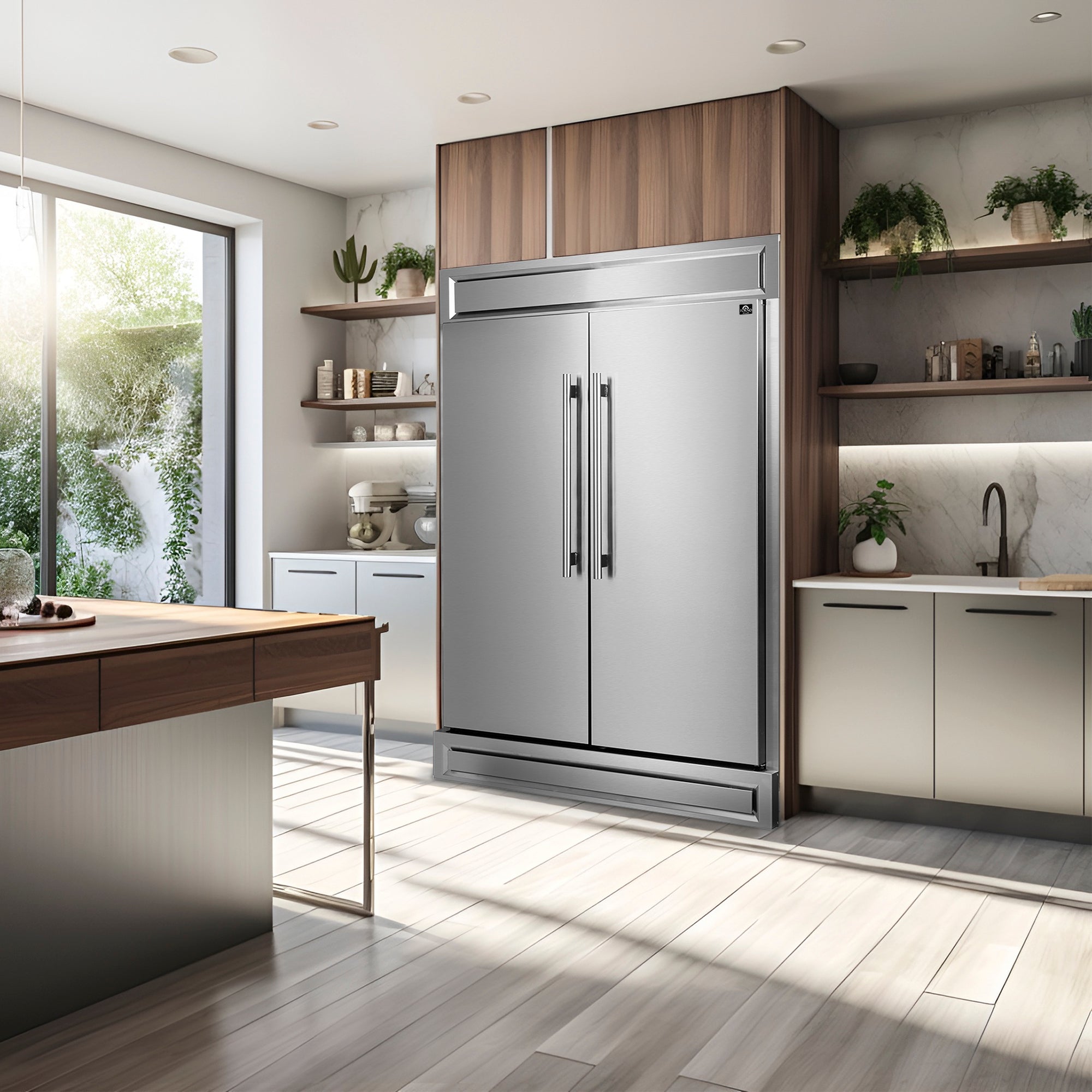 Forno Kitchen Package - 48" Gas Range, Range Hood and 60" Refrigerator | FBDL-019-07CAUS
