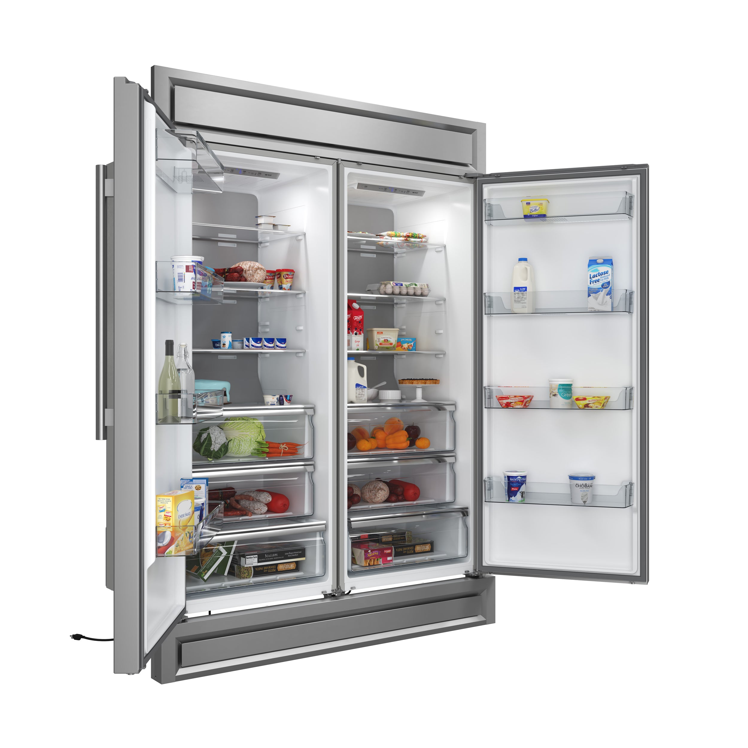 Forno Maderno 60 in. 27.2 cu.ft. Stainless Steel Built-In Convertible Refrigerator/Freezer with Modern Trim Kit | FFFFD1722-60S