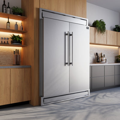 Forno Maderno 60 in. 27.2 cu.ft. Stainless Steel Built-In Convertible Refrigerator/Freezer with Modern Trim Kit | FFFFD1722-60S