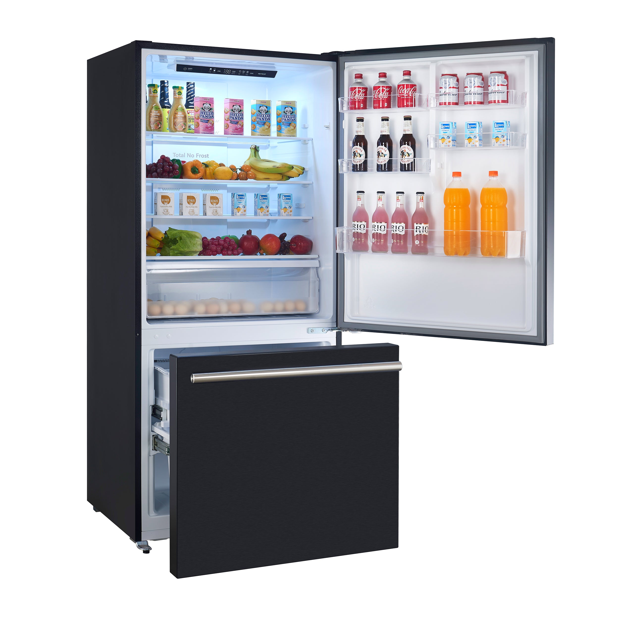 Forno Espresso Black Package - 30" Electric Range, Refrigerator and Dishwasher with Antique Brass Handles | FBDL-007-02US