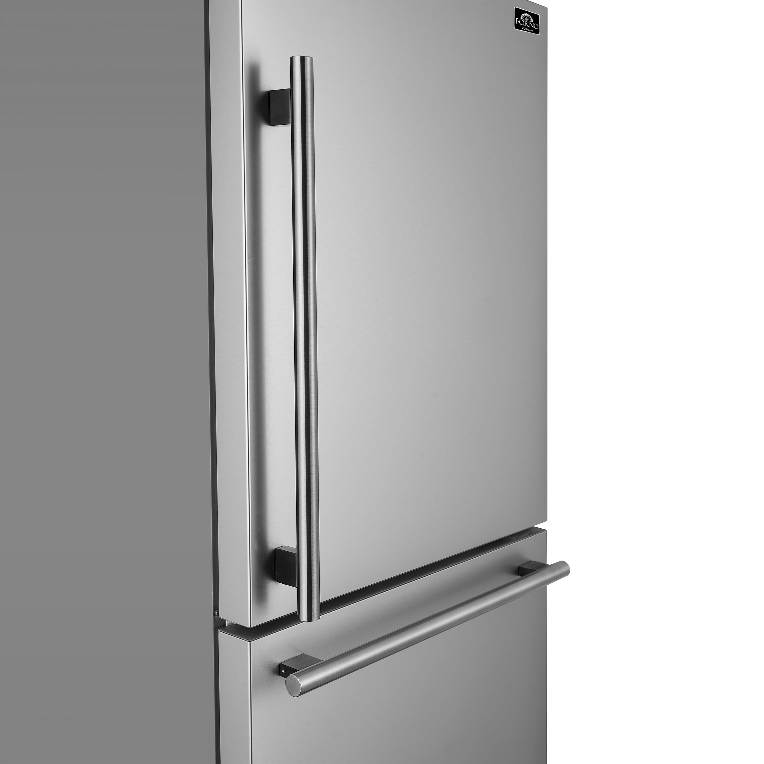 Forno Espresso Milano 31 in. 17.2 cu.ft. Stainless Steel Right Swing Refrigerator with Bottom Freezer and Ice Maker | FFFFD1785-31S